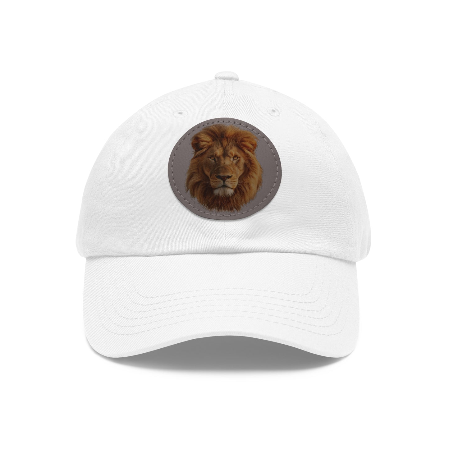 Lion Design Dad Hat with Leather Patch – Stylish Casual Hat for Animal Lovers