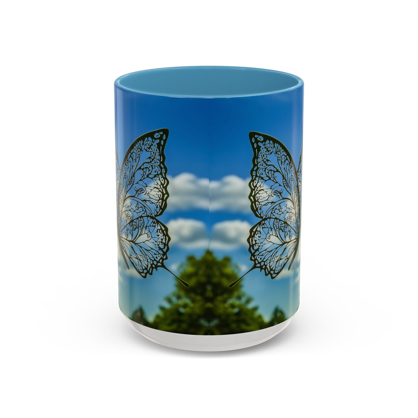 Accent Butterfly Coffee Mug, (11oz, 15oz) - Ceramic Mug