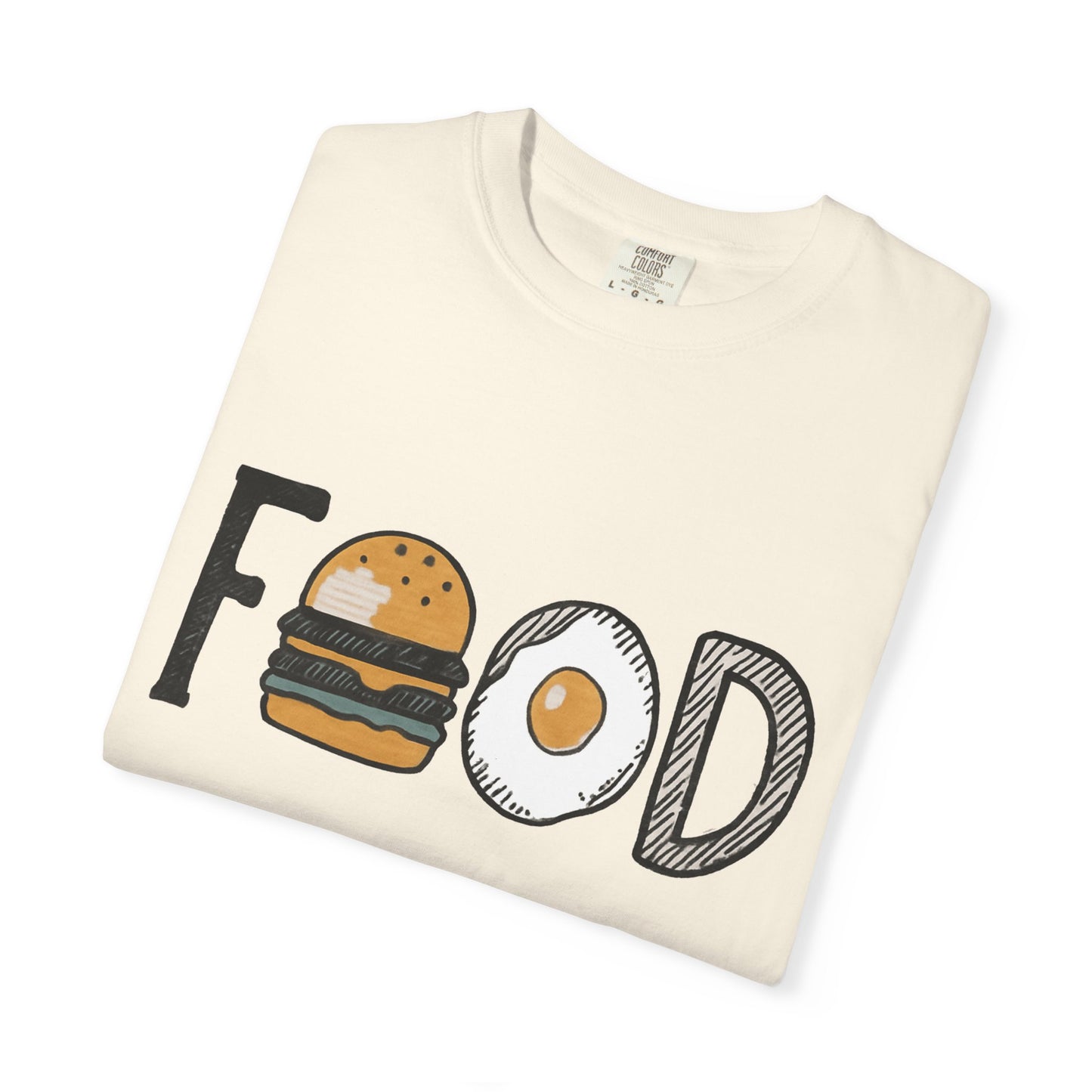 Food Unisex Garment-Dyed T-Shirt | Fun Burger & Egg Graphic