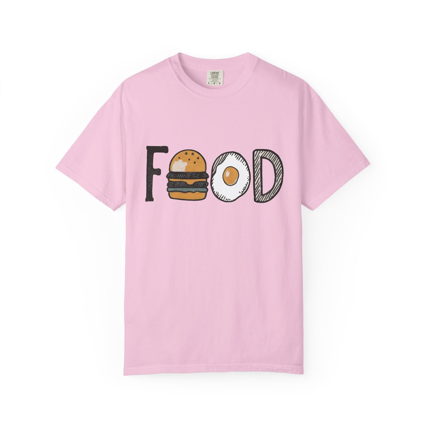 Food Unisex Garment-Dyed T-Shirt | Fun Burger & Egg Graphic