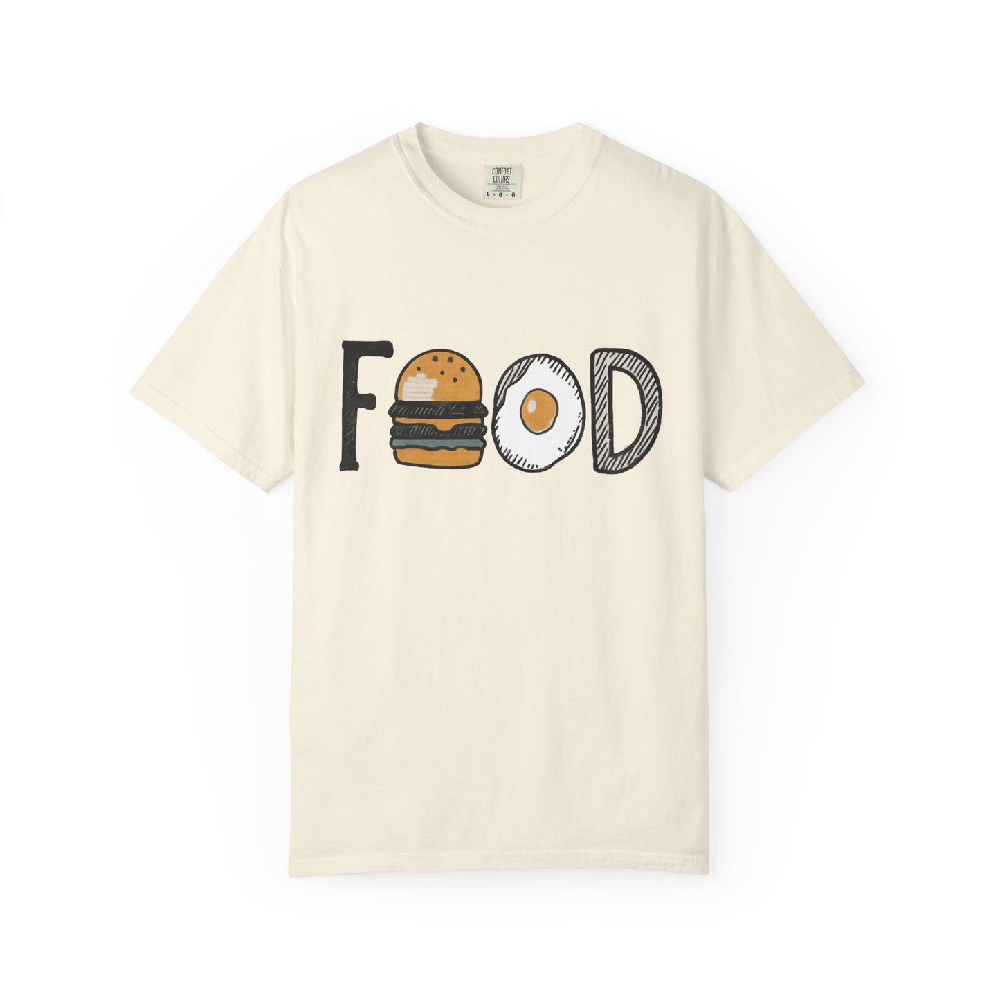 Food Unisex Garment-Dyed T-Shirt | Fun Burger & Egg Graphic