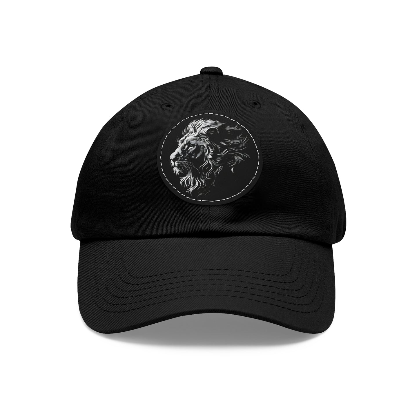 Dad Hat with Leather Patch and Lion Design – Stylish Casual Hat for Animal Lovers