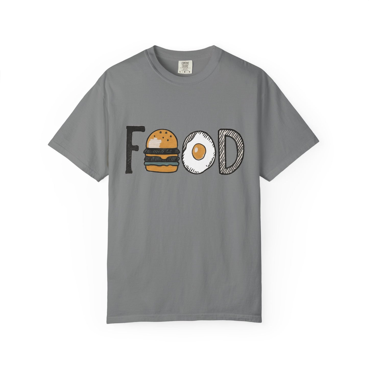 Food Unisex Garment-Dyed T-Shirt | Fun Burger & Egg Graphic