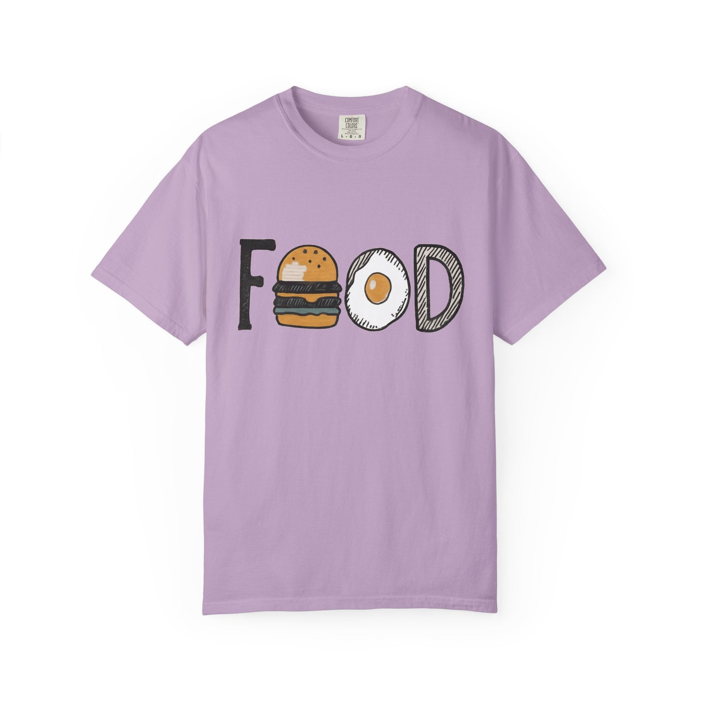 Food Unisex Garment-Dyed T-Shirt | Fun Burger & Egg Graphic