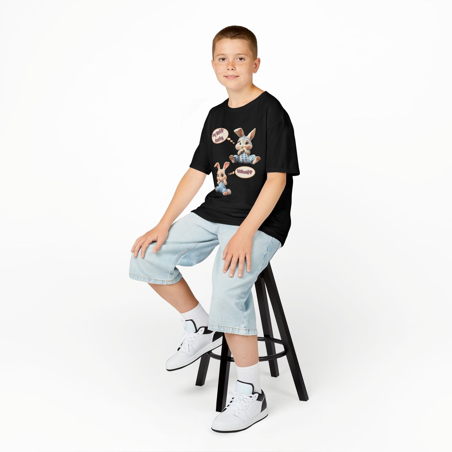 Cute Bunny Youth Heavy Cotton Tee - "My Butt Hurts" Graphic T-Shirt