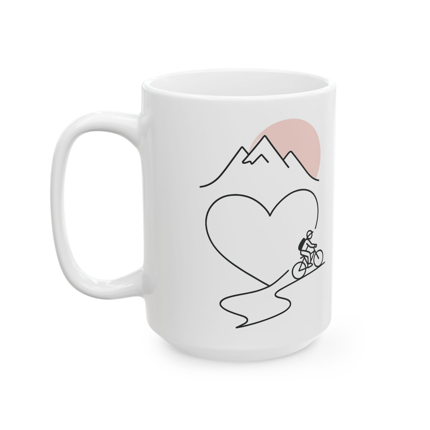 Adventure Heart Ceramic Mug - Perfect for Outdoor Lovers