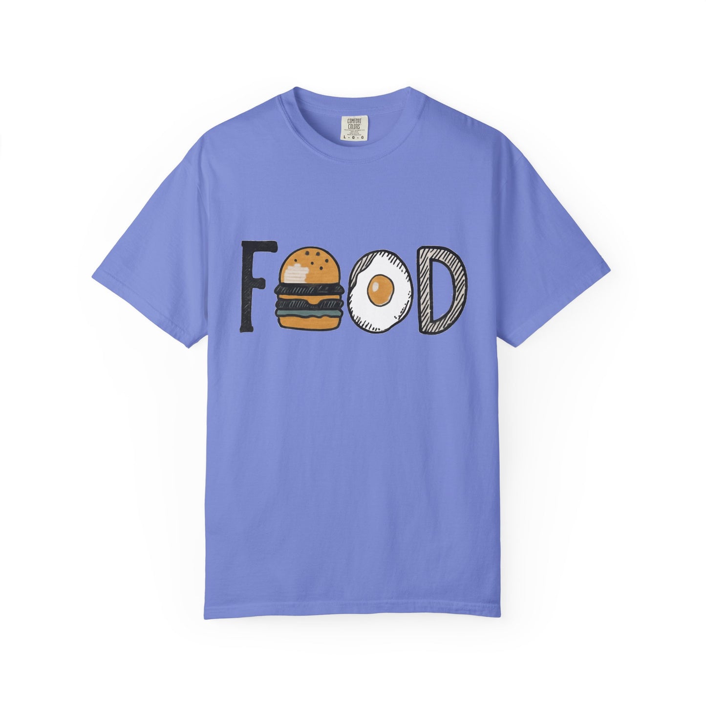 Food Unisex Garment-Dyed T-Shirt | Fun Burger & Egg Graphic