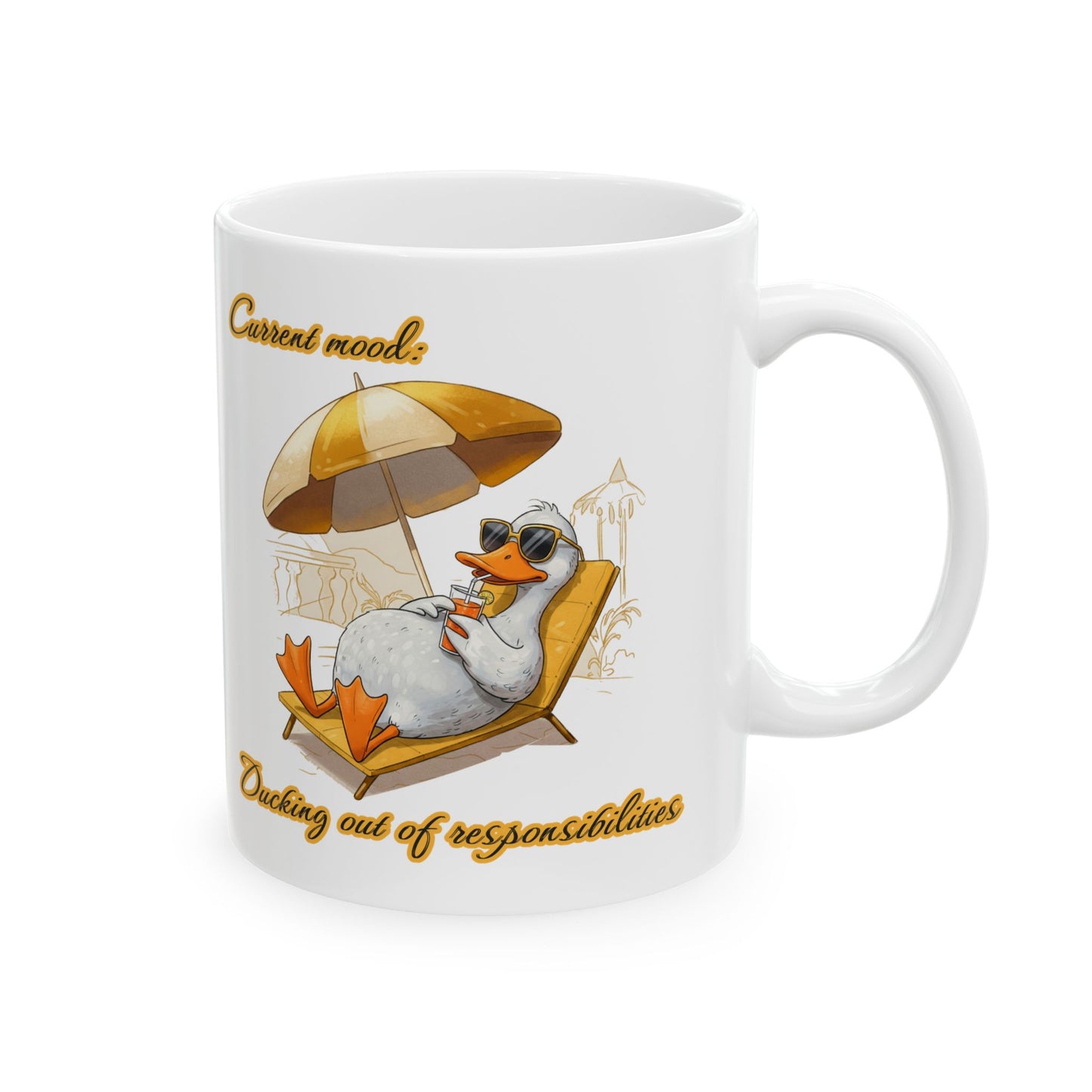 Chillaxing Duck Ceramic Mug - Fun Coffee Cup for Relaxation Lovers