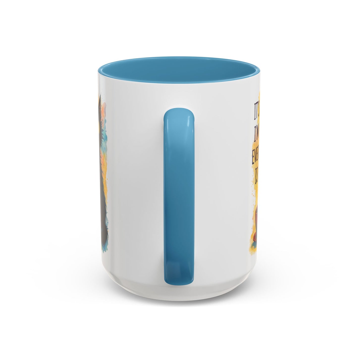 Whimsical Cat Accent Coffee Mug - 'It's Fine, I'm Fine, Everything is Fine'