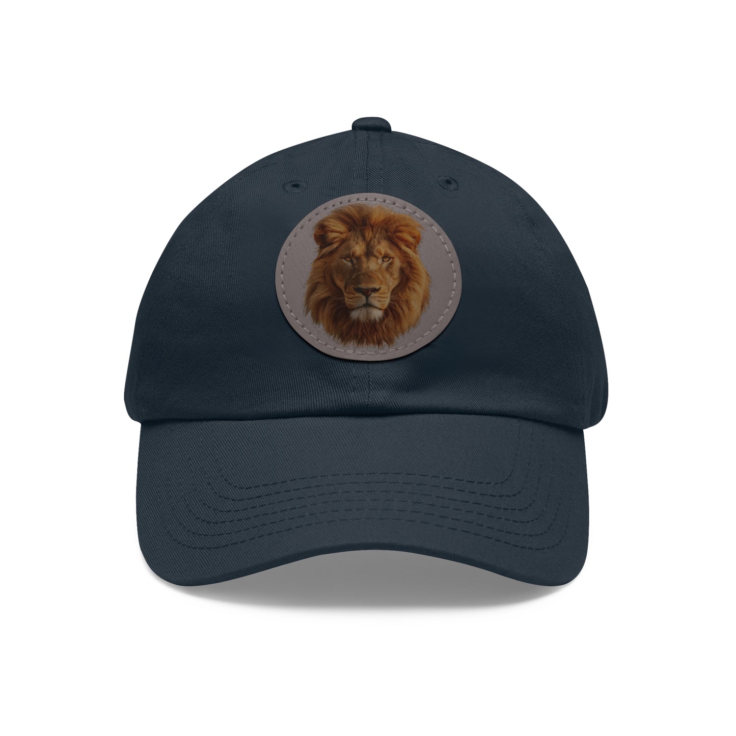 Lion Design Dad Hat with Leather Patch – Stylish Casual Hat for Animal Lovers