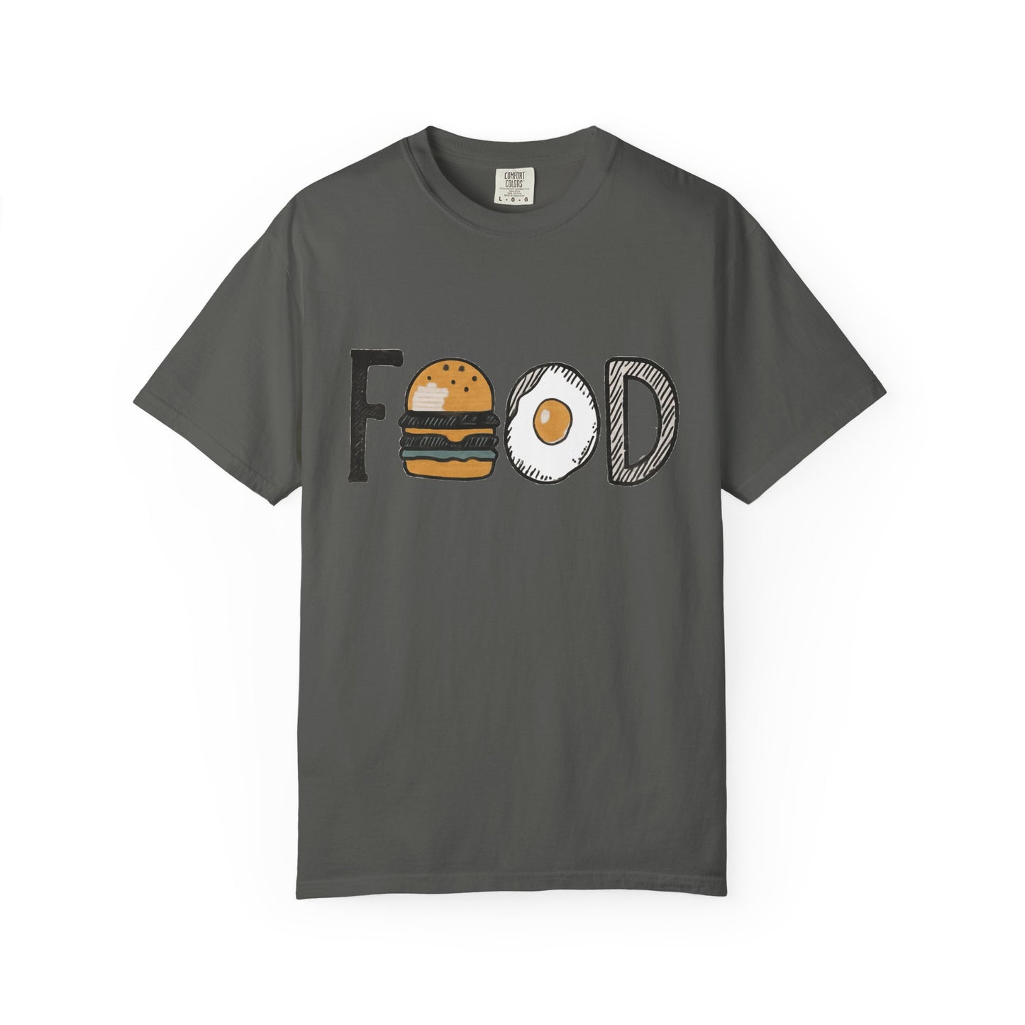 Food Unisex Garment-Dyed T-Shirt | Fun Burger & Egg Graphic
