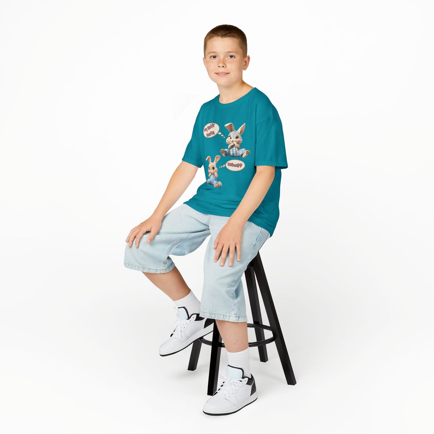 Cute Bunny Youth Heavy Cotton Tee - "My Butt Hurts" Graphic T-Shirt