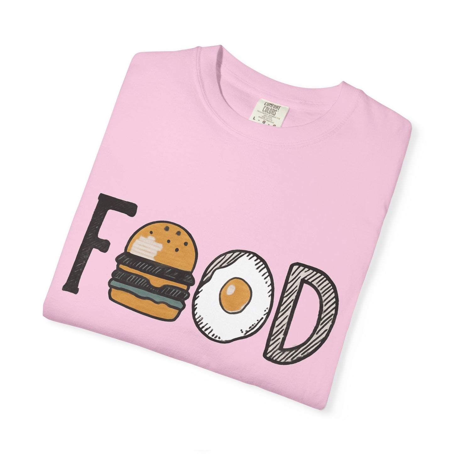 Food Unisex Garment-Dyed T-Shirt | Fun Burger & Egg Graphic