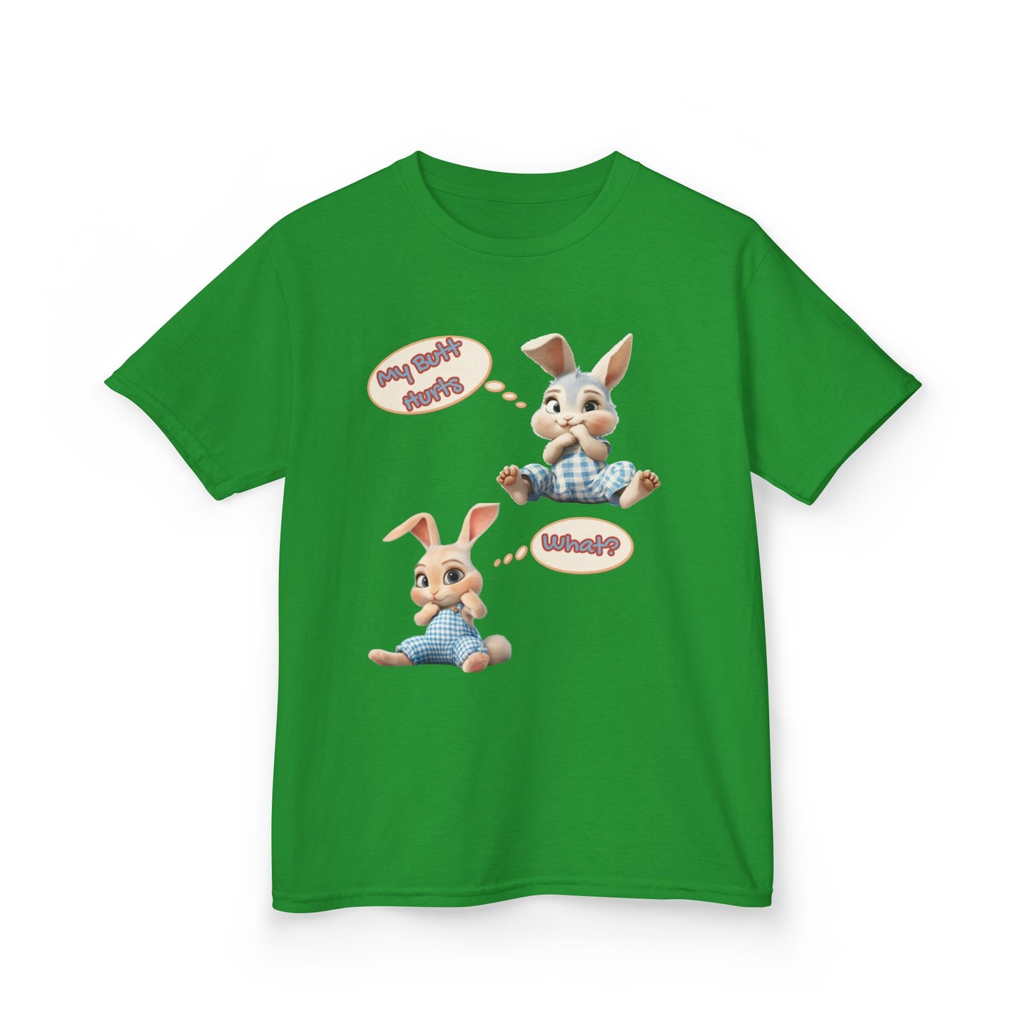 Cute Bunny Youth Heavy Cotton Tee - "My Butt Hurts" Graphic T-Shirt