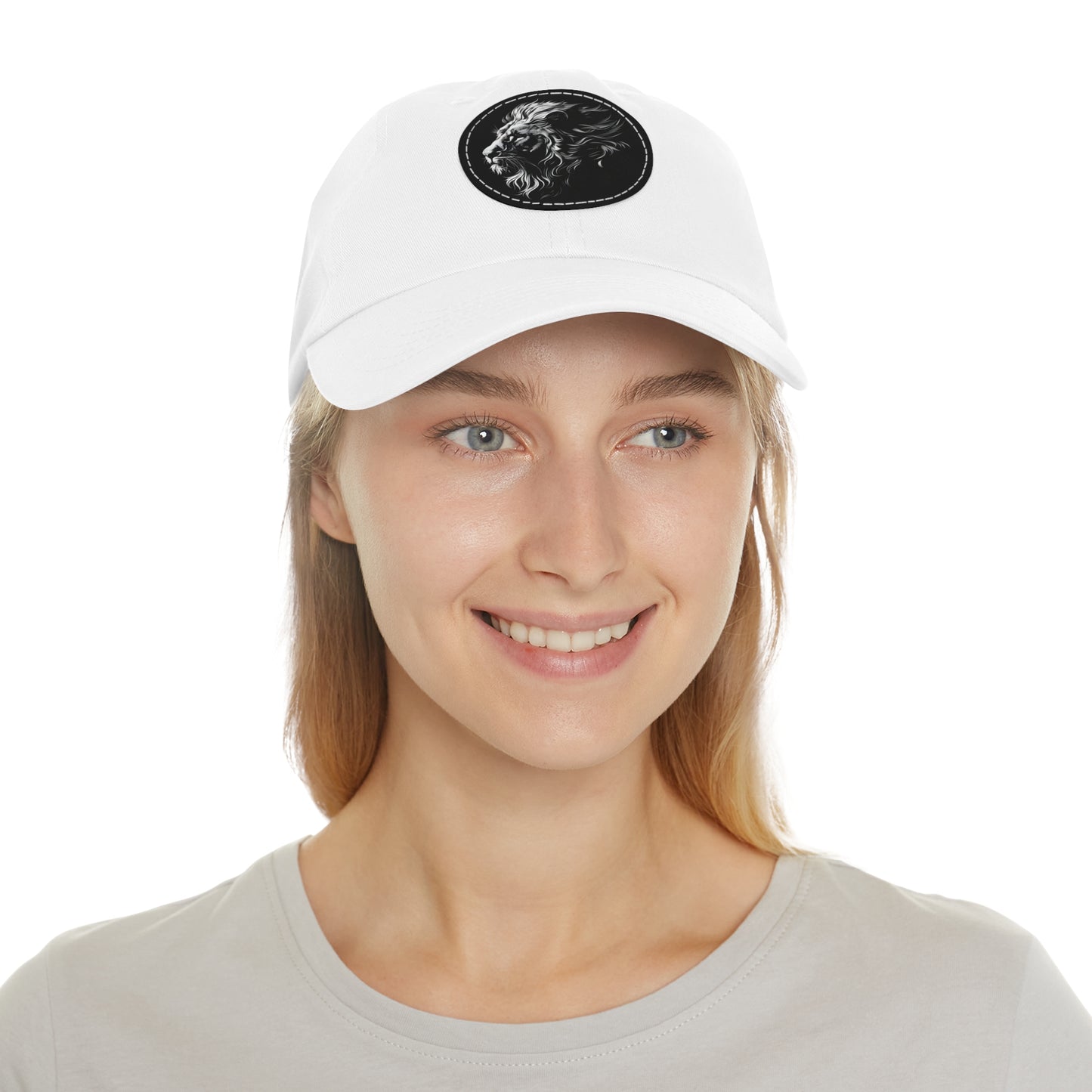 Dad Hat with Leather Patch and Lion Design – Stylish Casual Hat for Animal Lovers