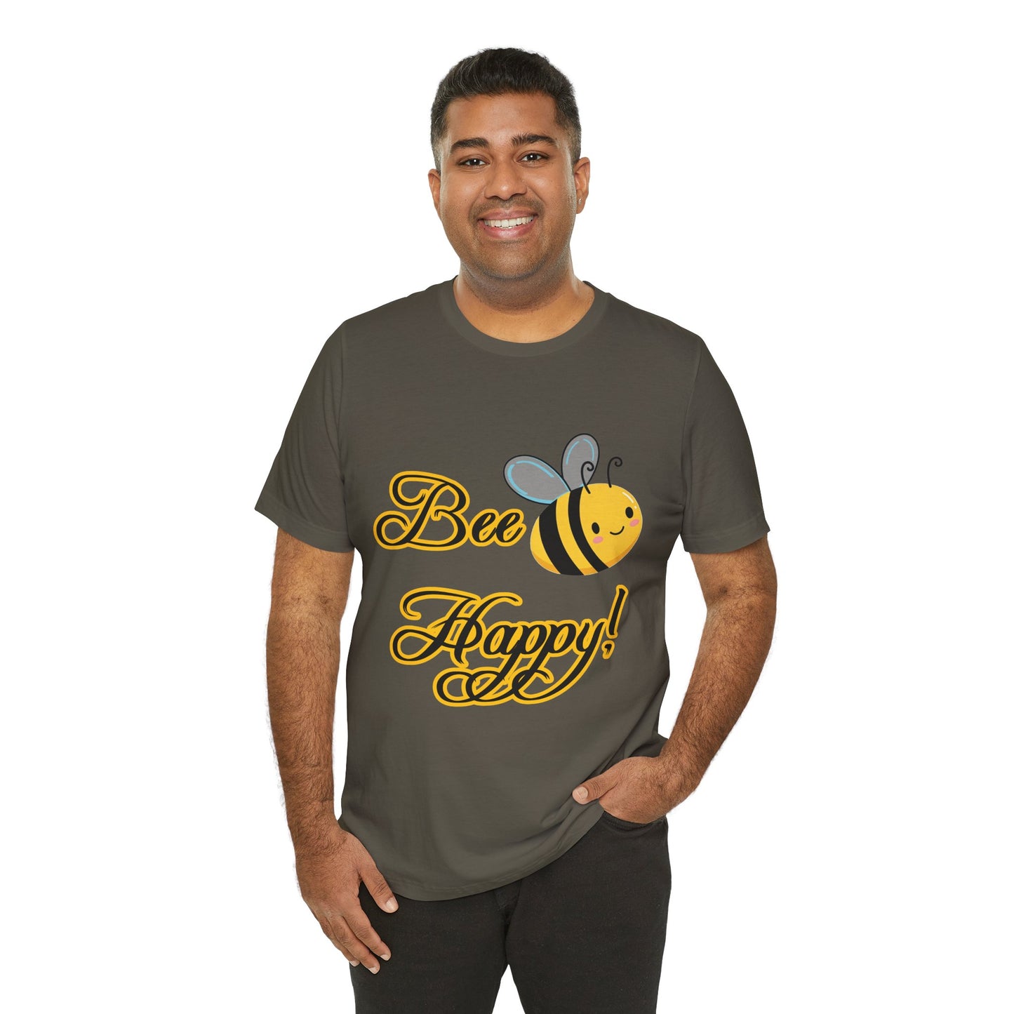 Bee Happy Unisex Jersey Tee - Cheerful Graphic T-Shirt for Positive Vibes