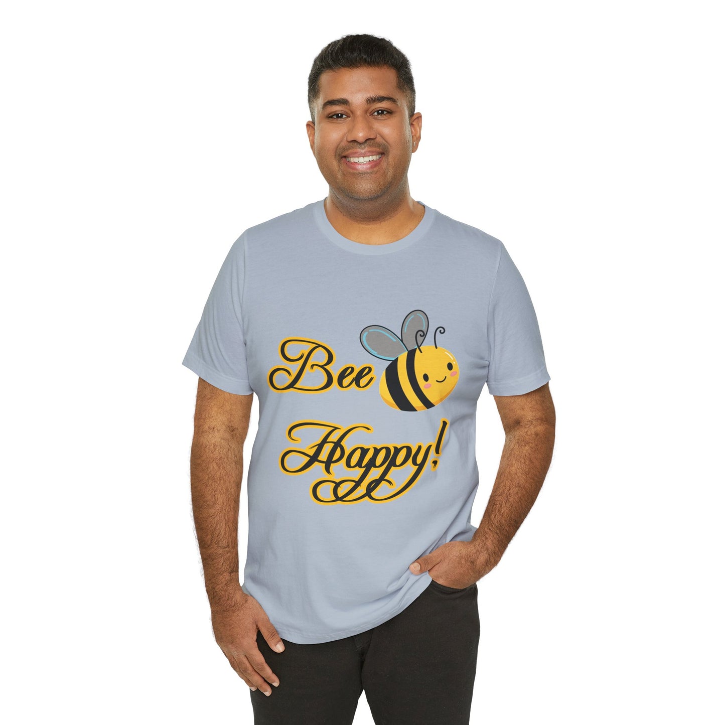 Bee Happy Unisex Jersey Tee - Cheerful Graphic T-Shirt for Positive Vibes