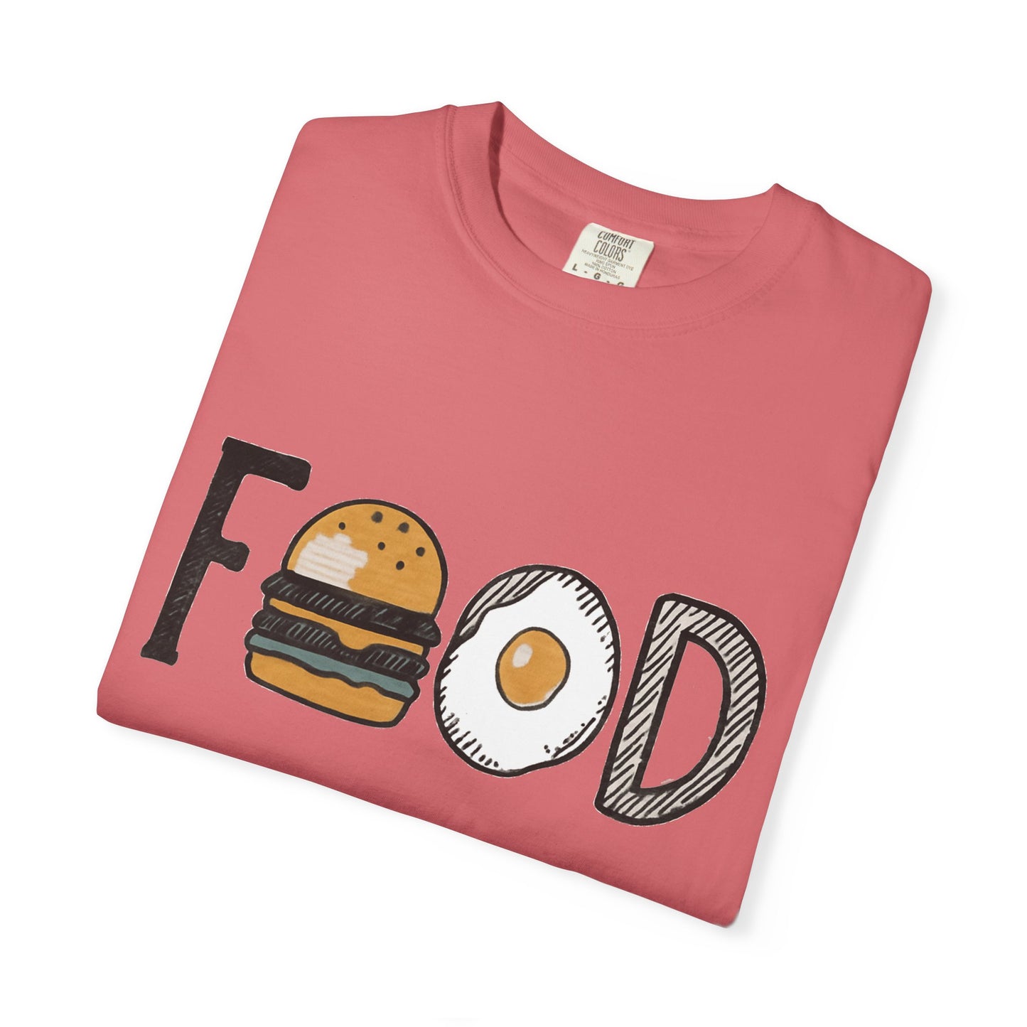 Food Unisex Garment-Dyed T-Shirt | Fun Burger & Egg Graphic
