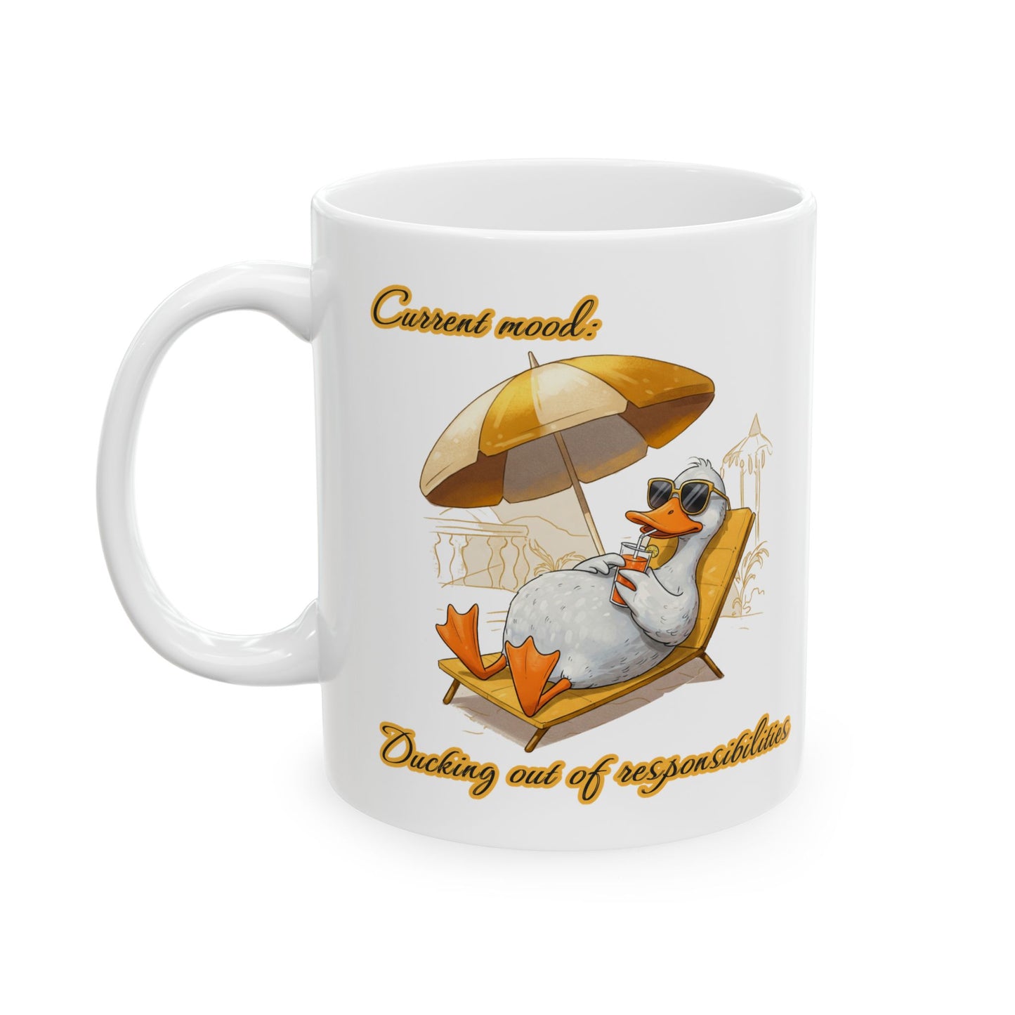 Chillaxing Duck Ceramic Mug - Fun Coffee Cup for Relaxation Lovers