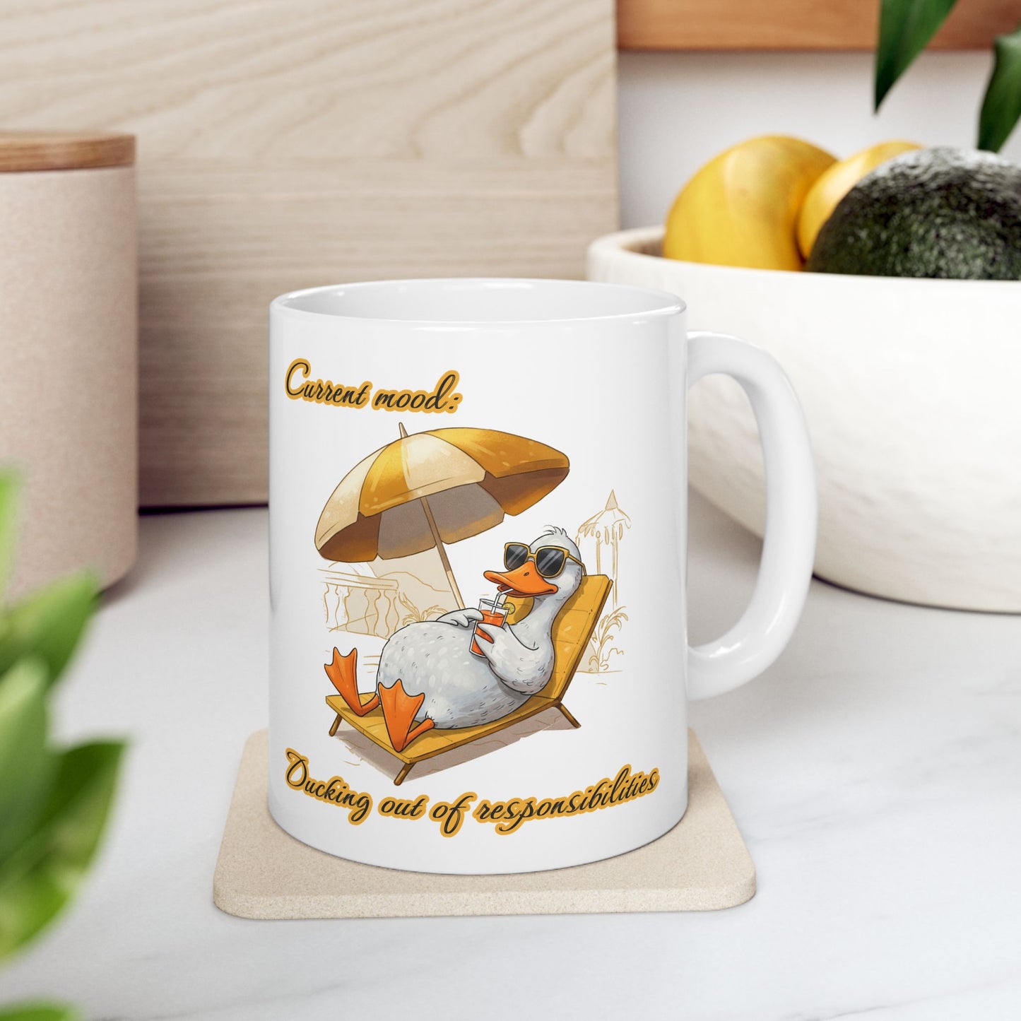 Chillaxing Duck Ceramic Mug - Fun Coffee Cup for Relaxation Lovers