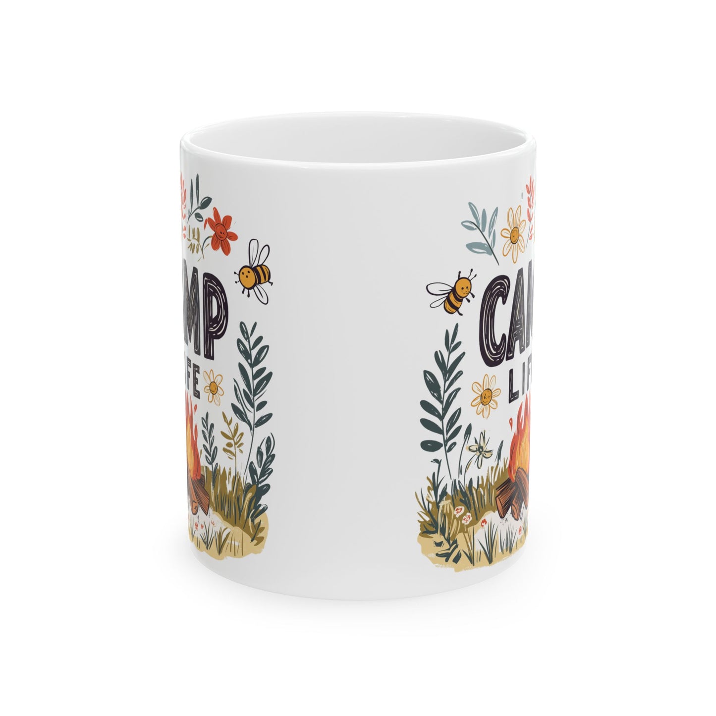 Camp Life Ceramic Mug - Nature-Inspired Coffee Cup for Outdoor Enthusiasts