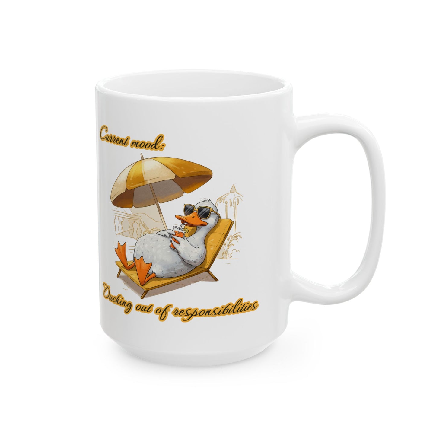 Chillaxing Duck Ceramic Mug - Fun Coffee Cup for Relaxation Lovers