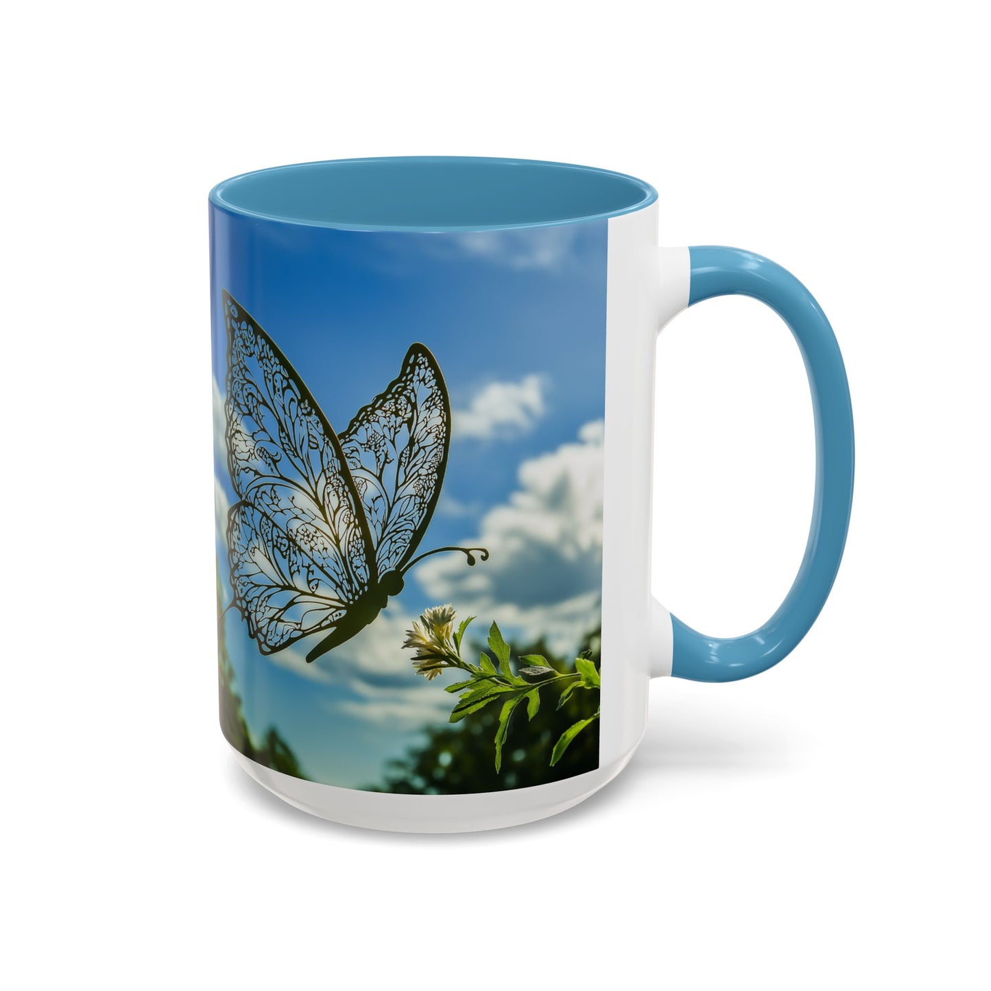 Accent Butterfly Coffee Mug, (11oz, 15oz) - Ceramic Mug
