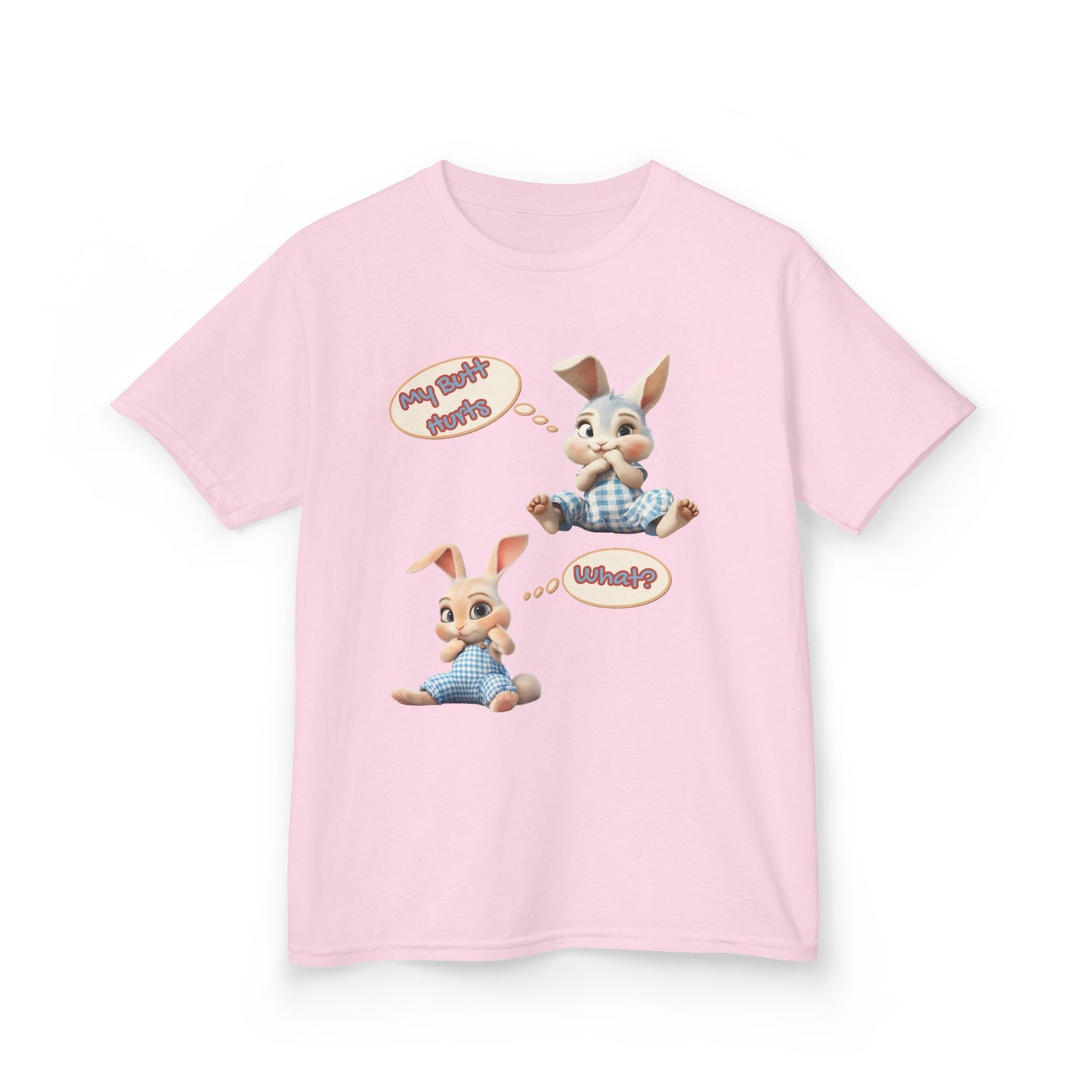 Cute Bunny Youth Heavy Cotton Tee - "My Butt Hurts" Graphic T-Shirt