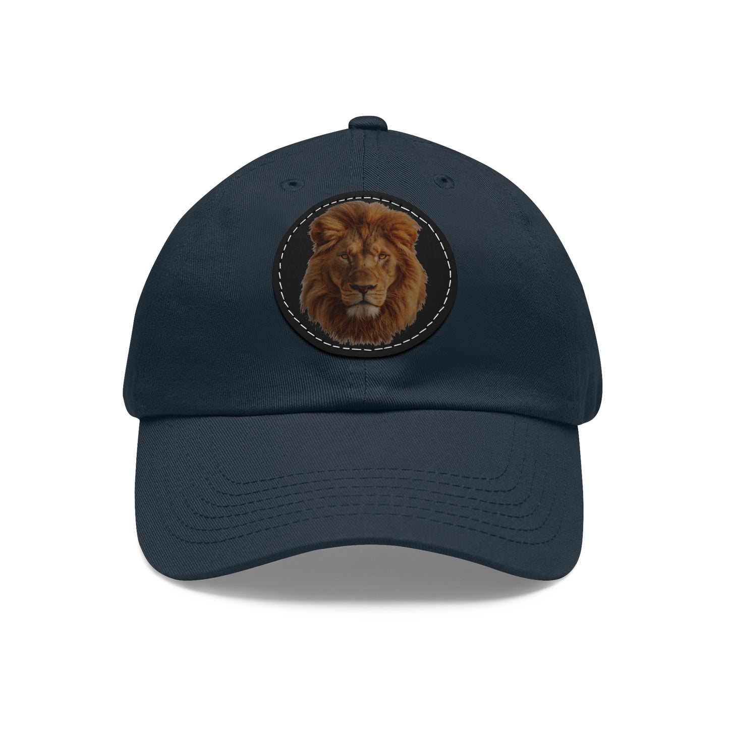 Lion Design Dad Hat with Leather Patch – Stylish Casual Hat for Animal Lovers