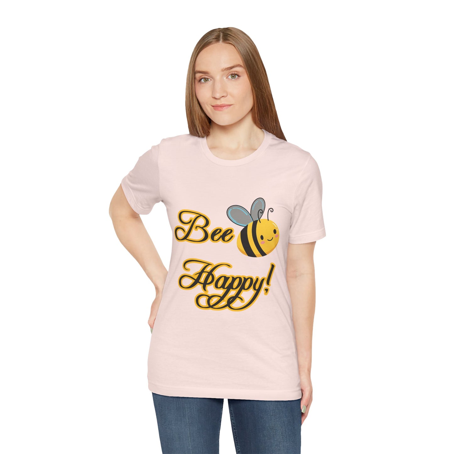 Bee Happy Unisex Jersey Tee - Cheerful Graphic T-Shirt for Positive Vibes