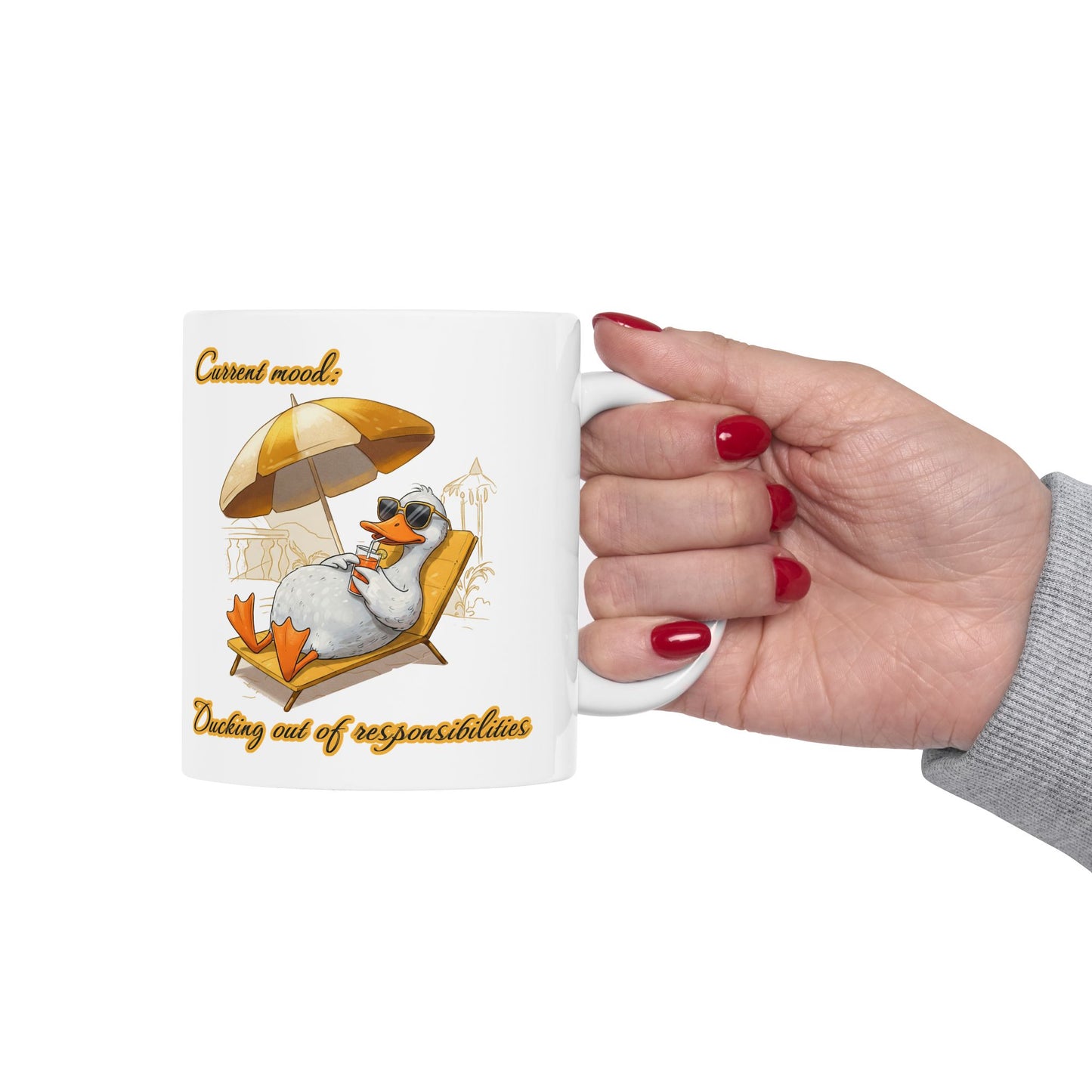 Chillaxing Duck Ceramic Mug - Fun Coffee Cup for Relaxation Lovers