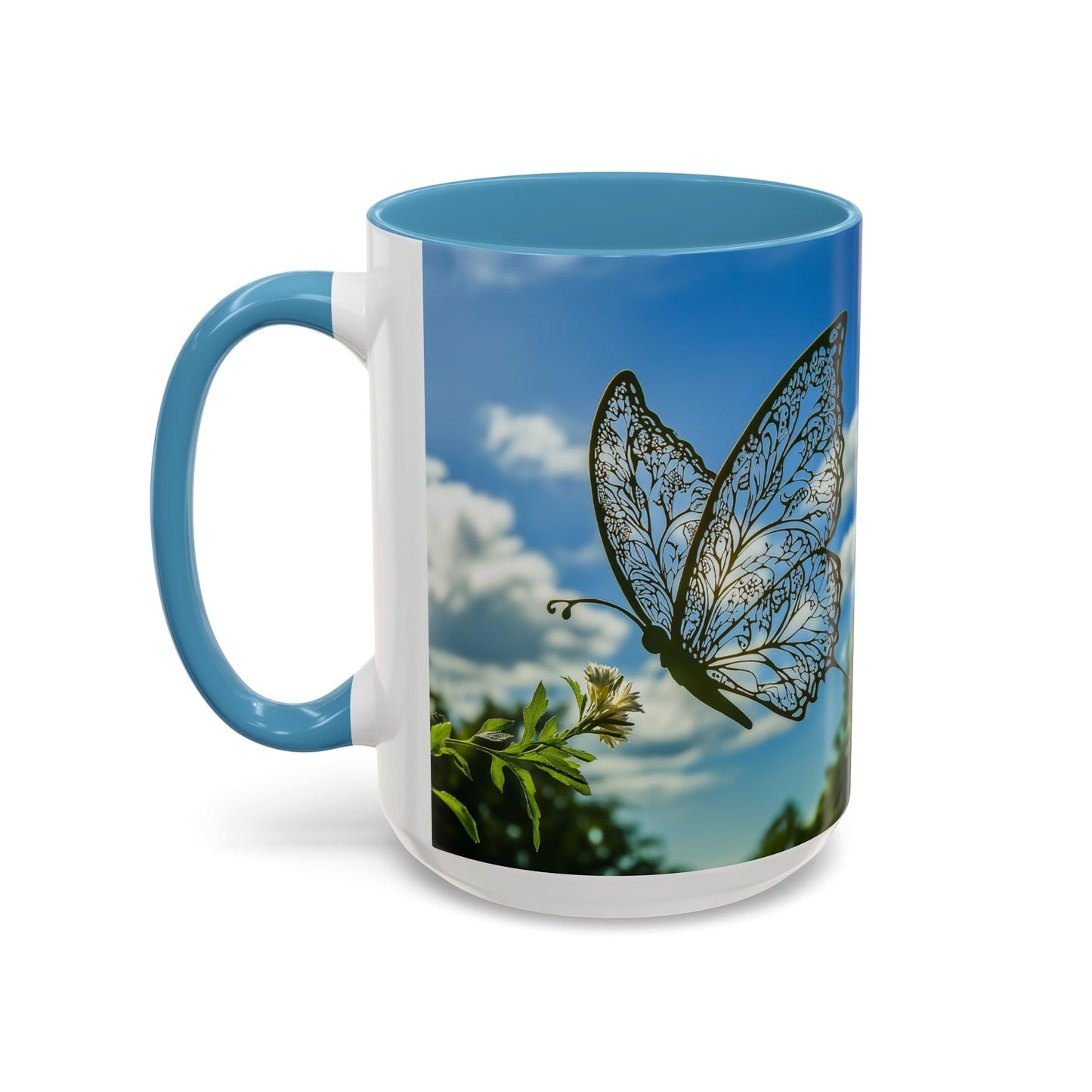 Accent Butterfly Coffee Mug, (11oz, 15oz) - Ceramic Mug