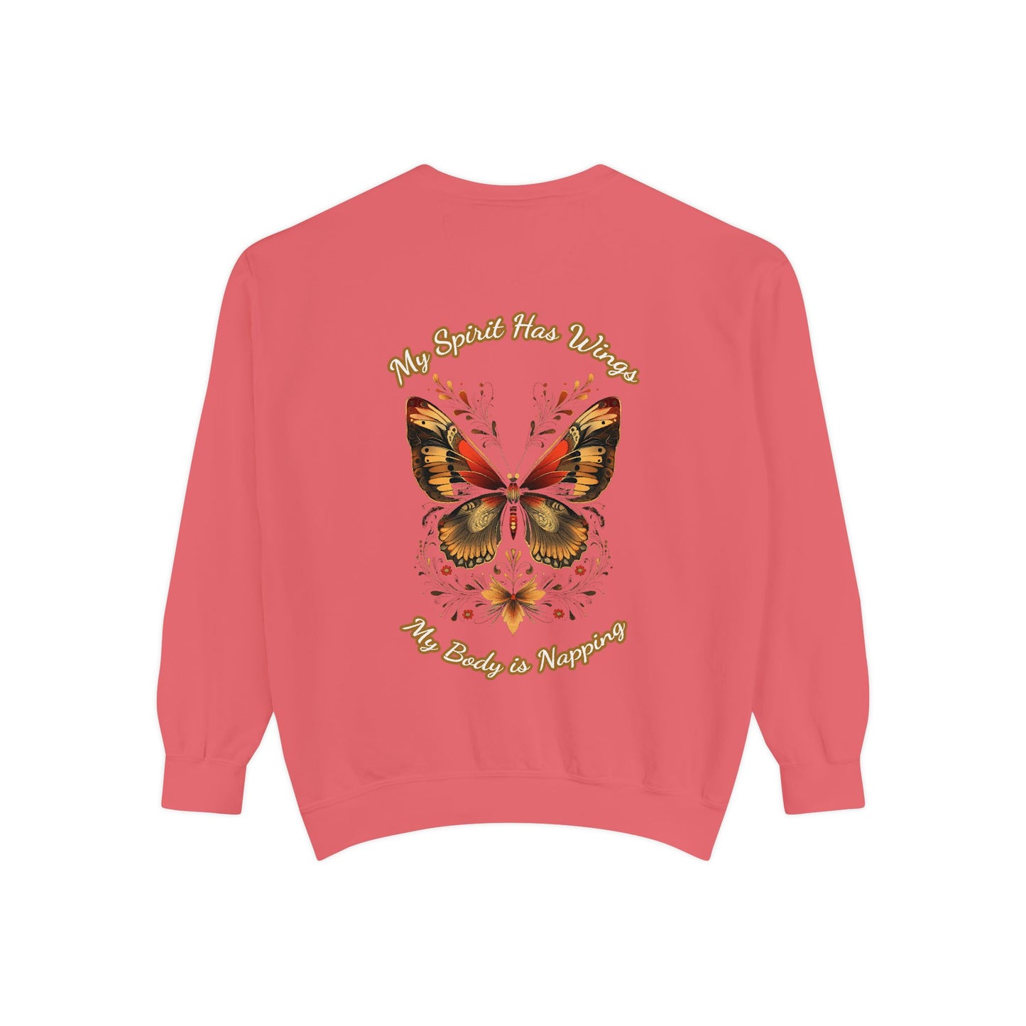 Butterfly Design Unisex Garment-Dyed Sweatshirt - Butterfly Sweatshirt