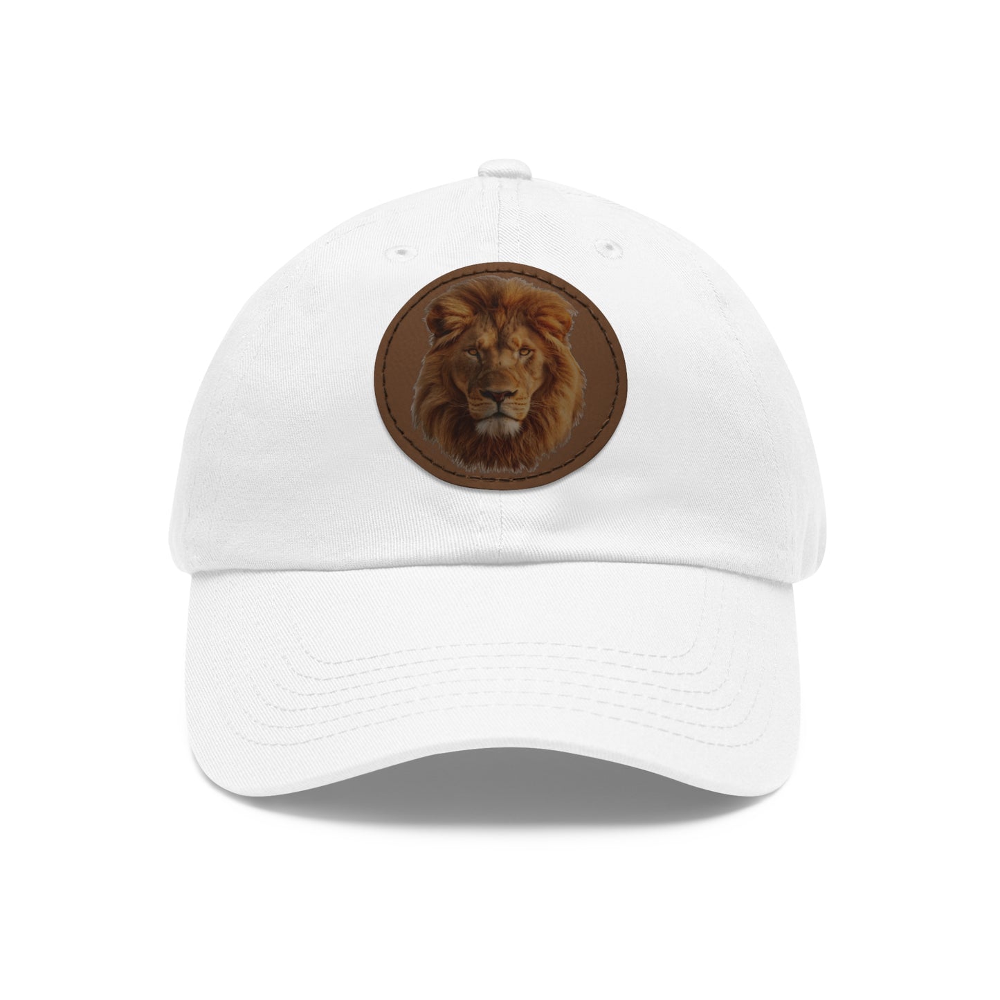 Lion Design Dad Hat with Leather Patch – Stylish Casual Hat for Animal Lovers