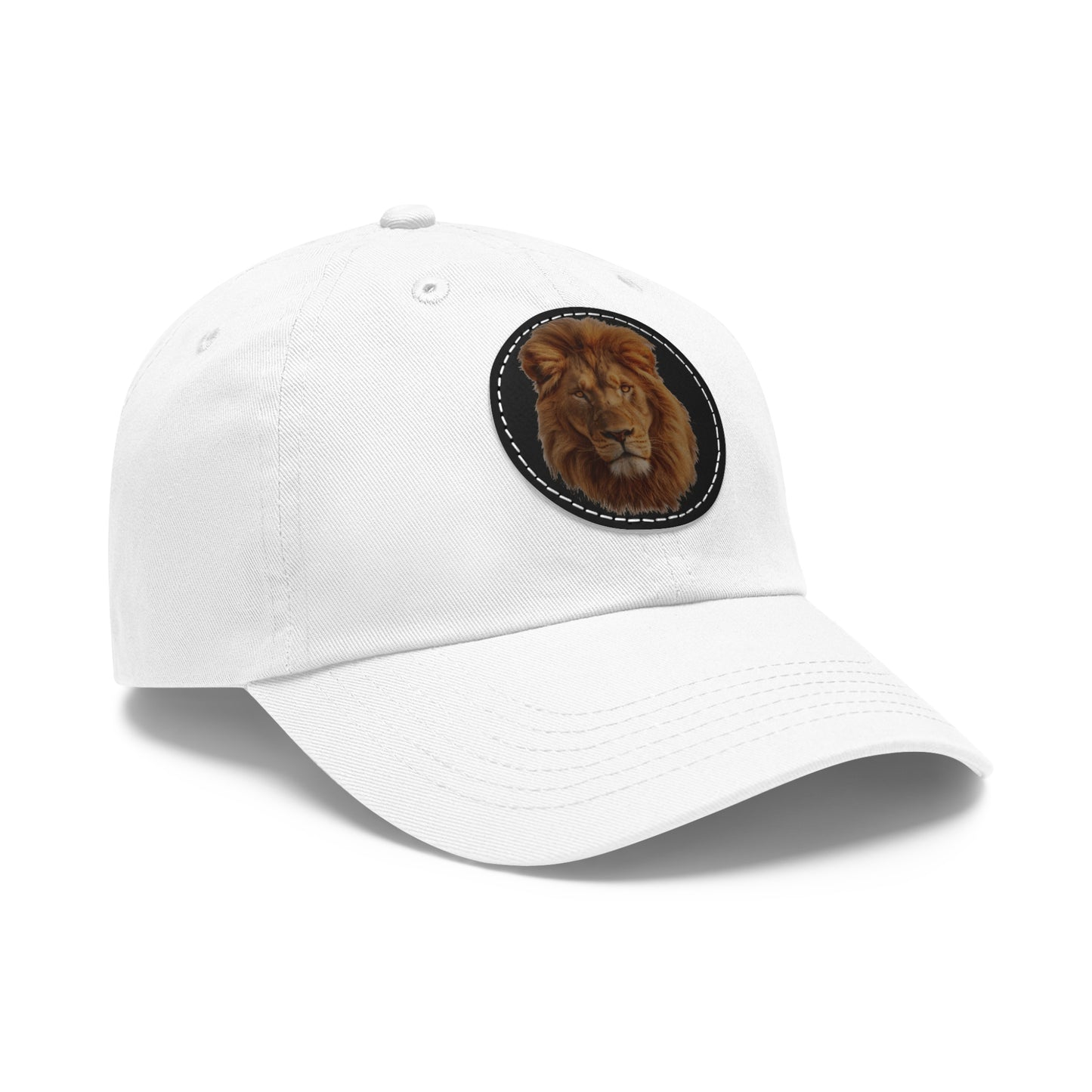 Lion Design Dad Hat with Leather Patch – Stylish Casual Hat for Animal Lovers