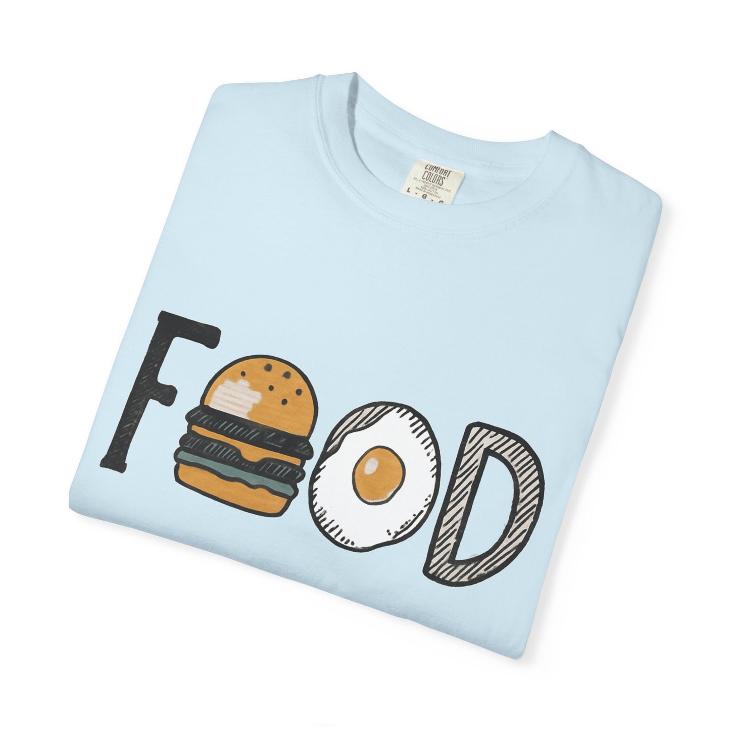 Food Unisex Garment-Dyed T-Shirt | Fun Burger & Egg Graphic