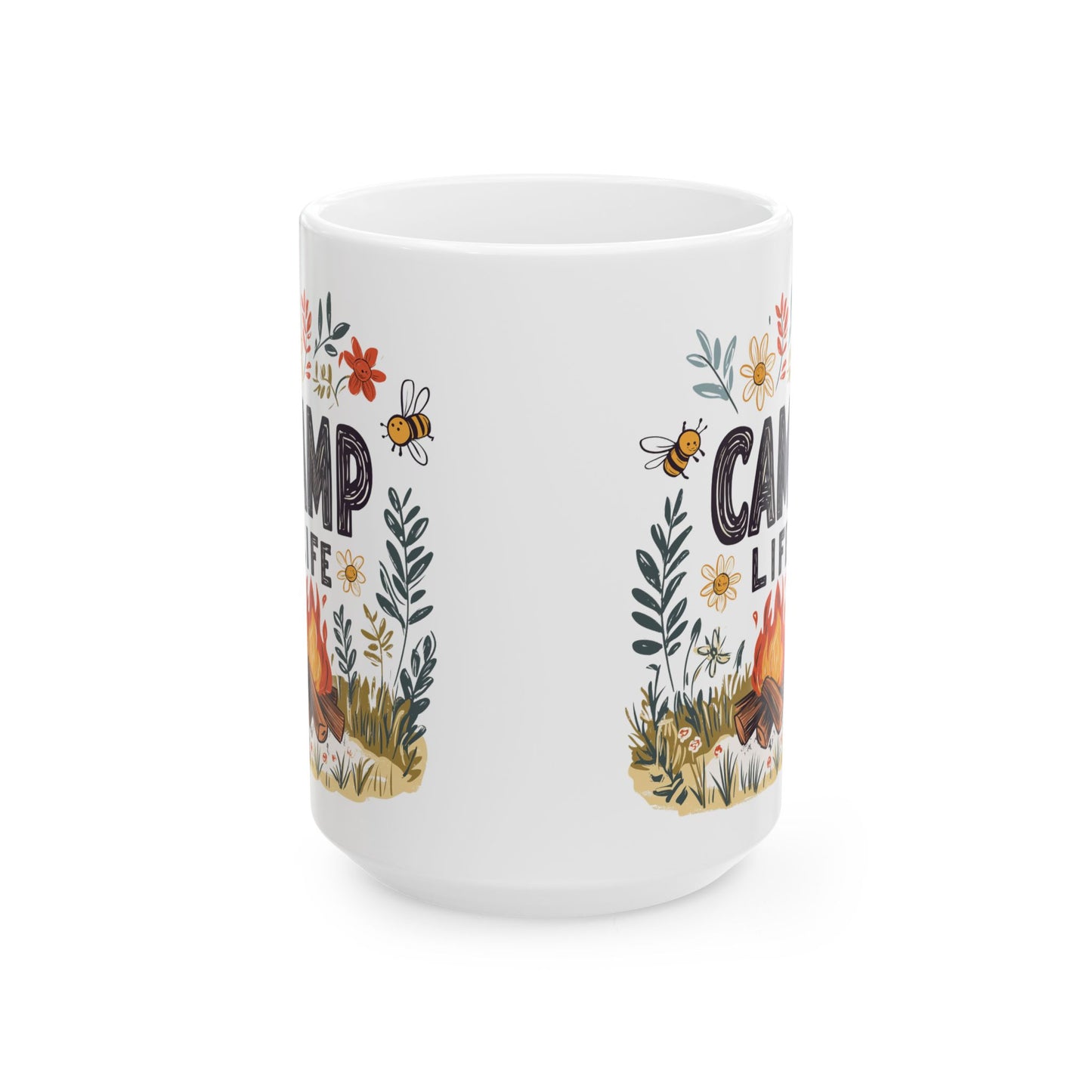 Camp Life Ceramic Mug - Nature-Inspired Coffee Cup for Outdoor Enthusiasts