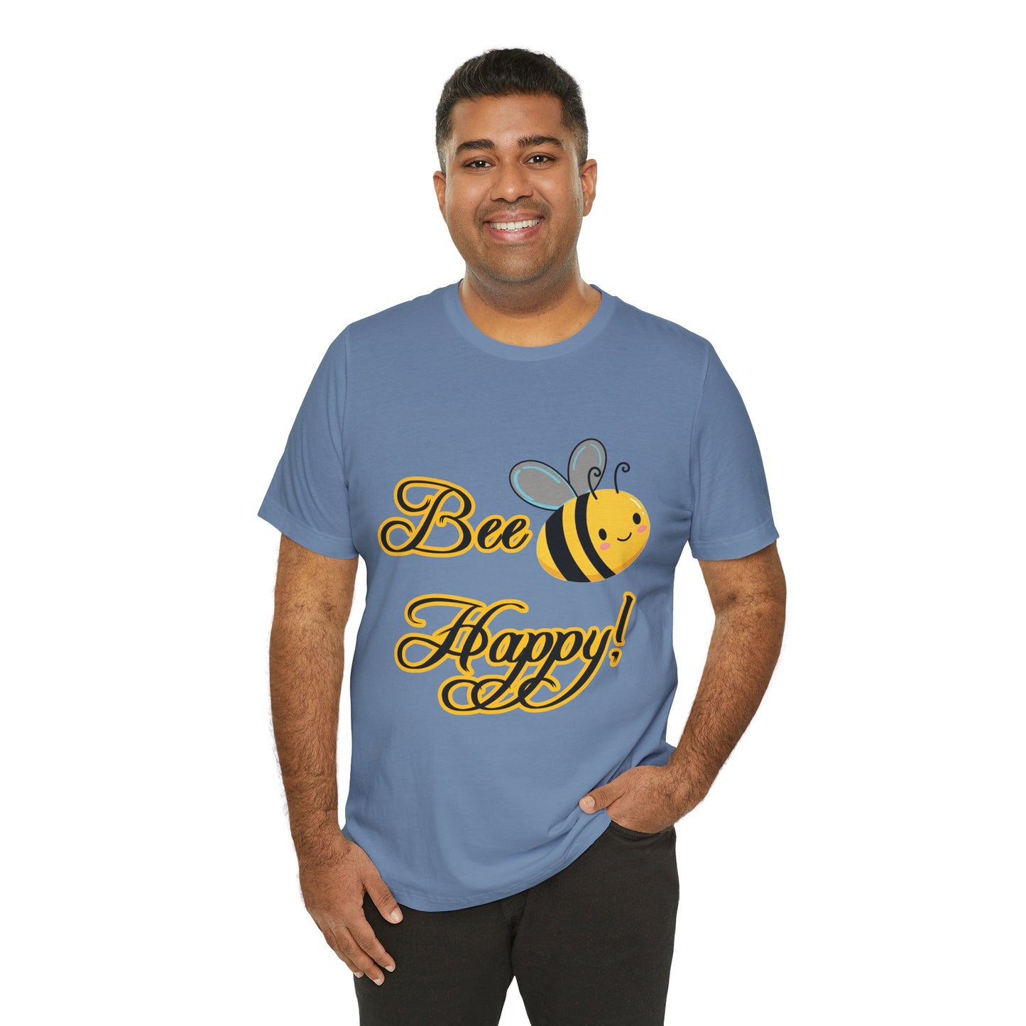 Bee Happy Unisex Jersey Tee - Cheerful Graphic T-Shirt for Positive Vibes