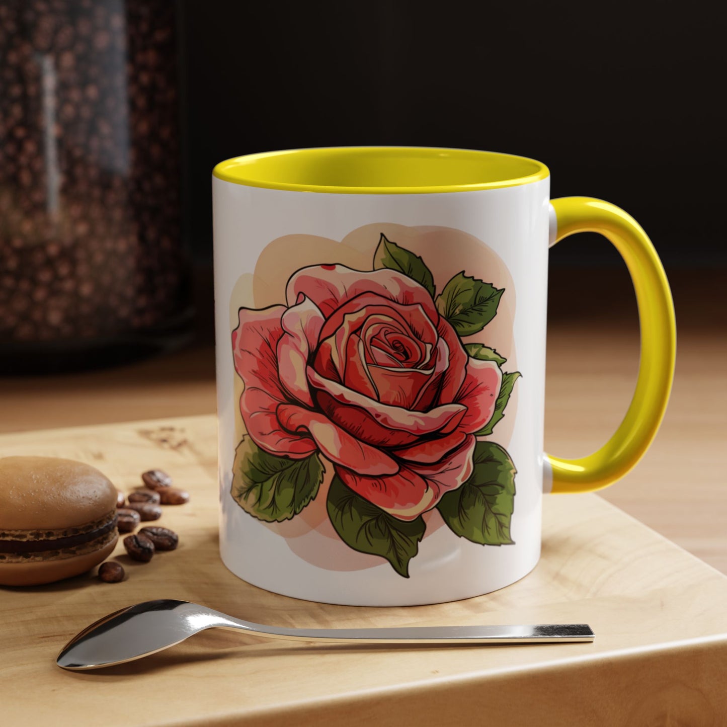 Elegant Floral Accent Coffee Mug - Perfect Gift for Garden Lovers
