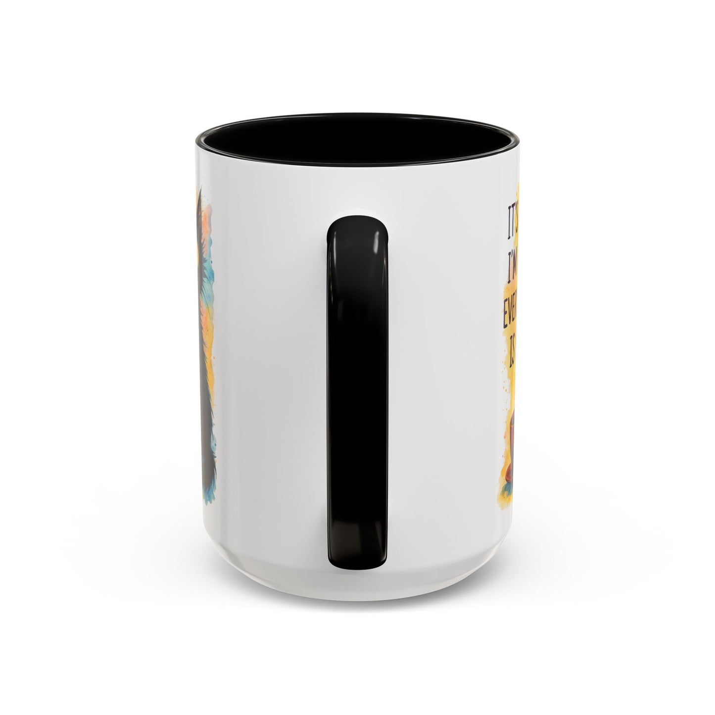 Whimsical Cat Accent Coffee Mug - 'It's Fine, I'm Fine, Everything is Fine'