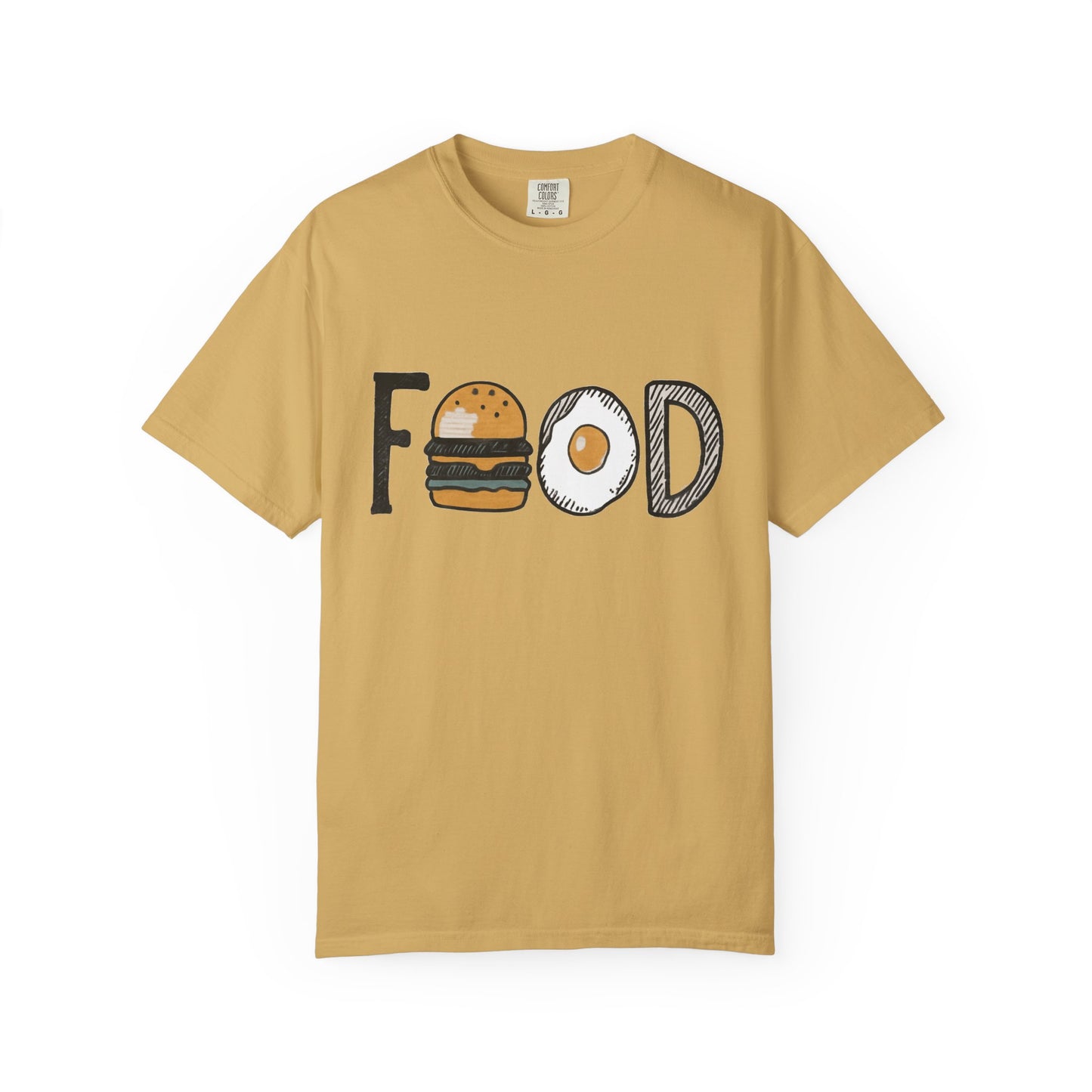 Food Unisex Garment-Dyed T-Shirt | Fun Burger & Egg Graphic