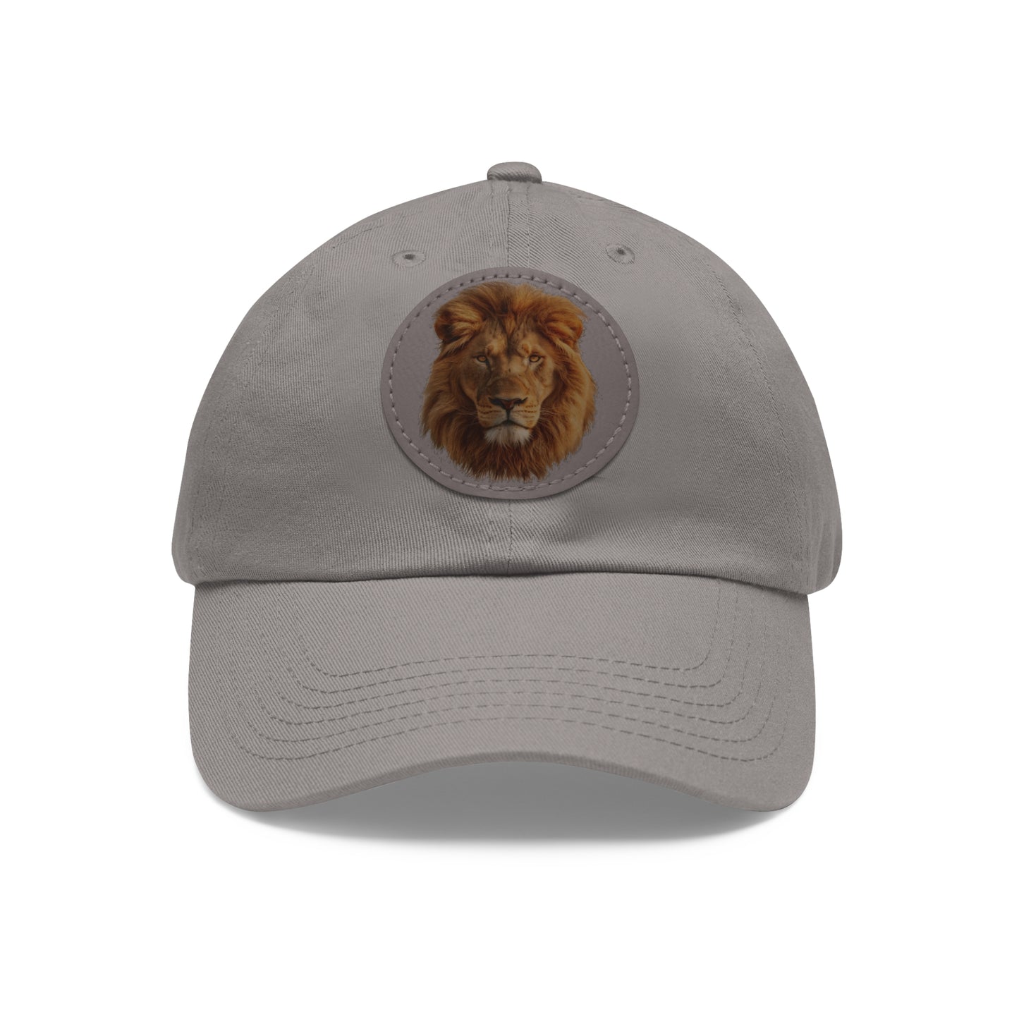 Lion Design Dad Hat with Leather Patch – Stylish Casual Hat for Animal Lovers