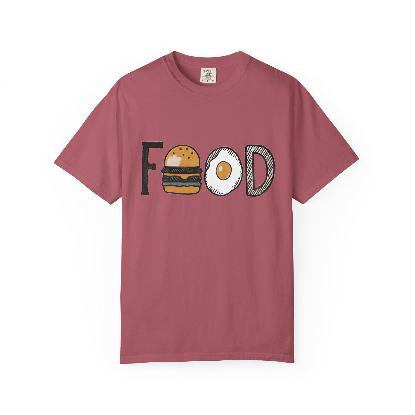 Food Unisex Garment-Dyed T-Shirt | Fun Burger & Egg Graphic