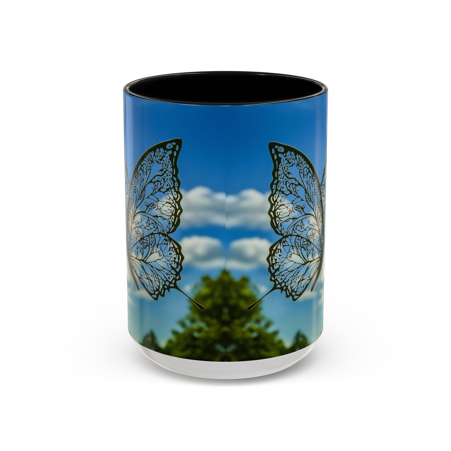 Accent Butterfly Coffee Mug, (11oz, 15oz) - Ceramic Mug