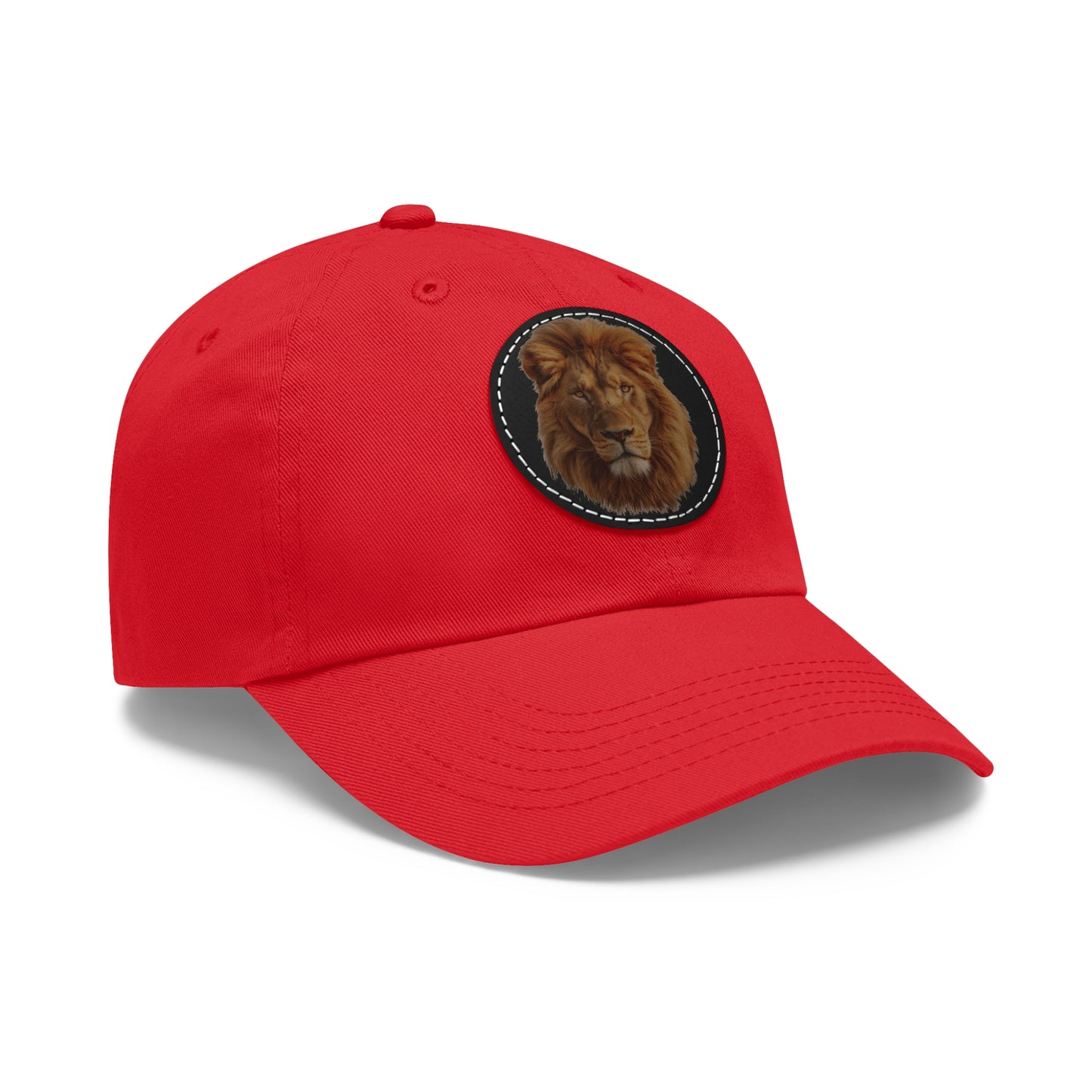 Lion Design Dad Hat with Leather Patch – Stylish Casual Hat for Animal Lovers