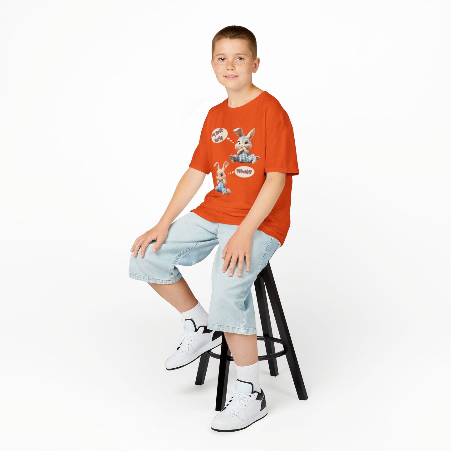 Cute Bunny Youth Heavy Cotton Tee - "My Butt Hurts" Graphic T-Shirt