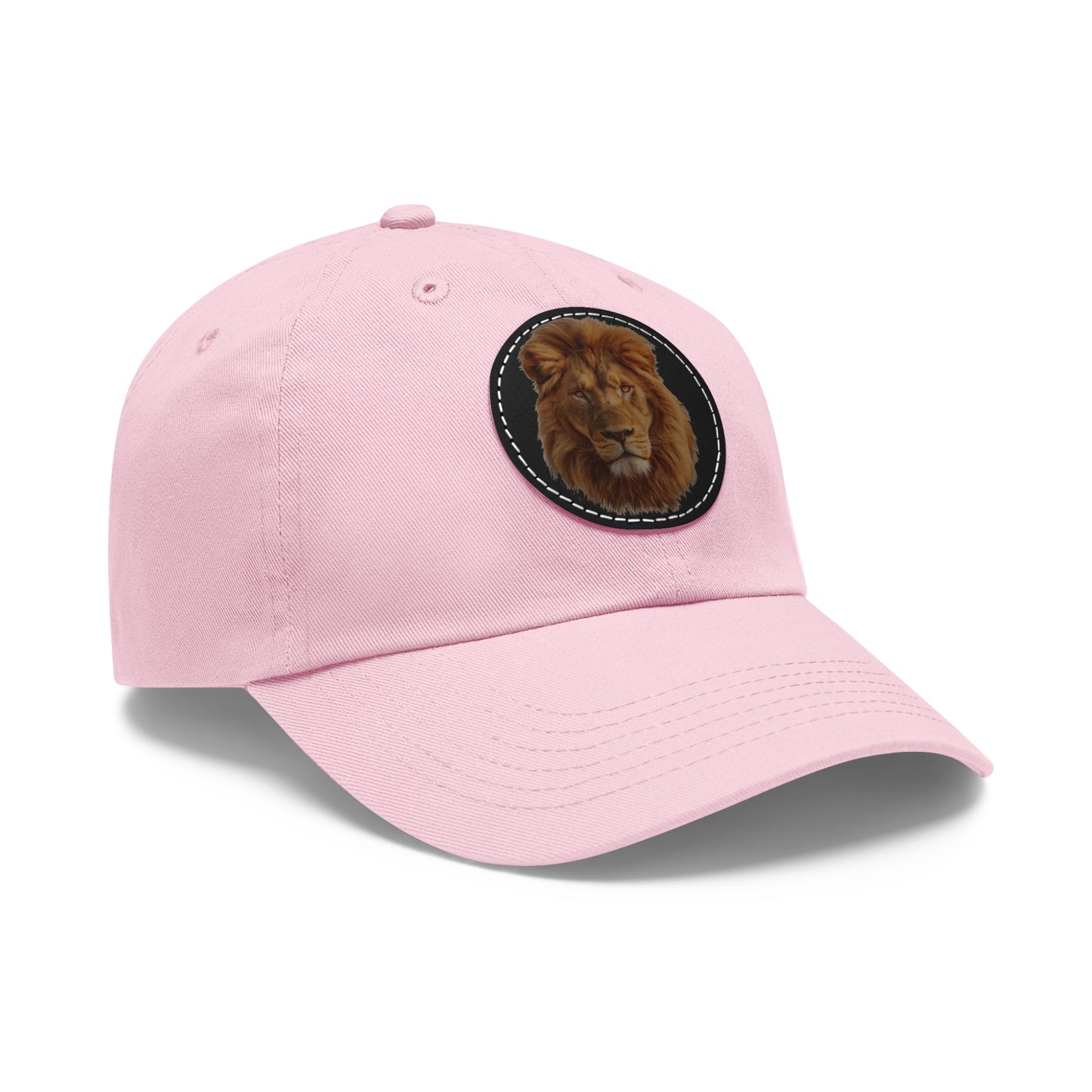 Lion Design Dad Hat with Leather Patch – Stylish Casual Hat for Animal Lovers