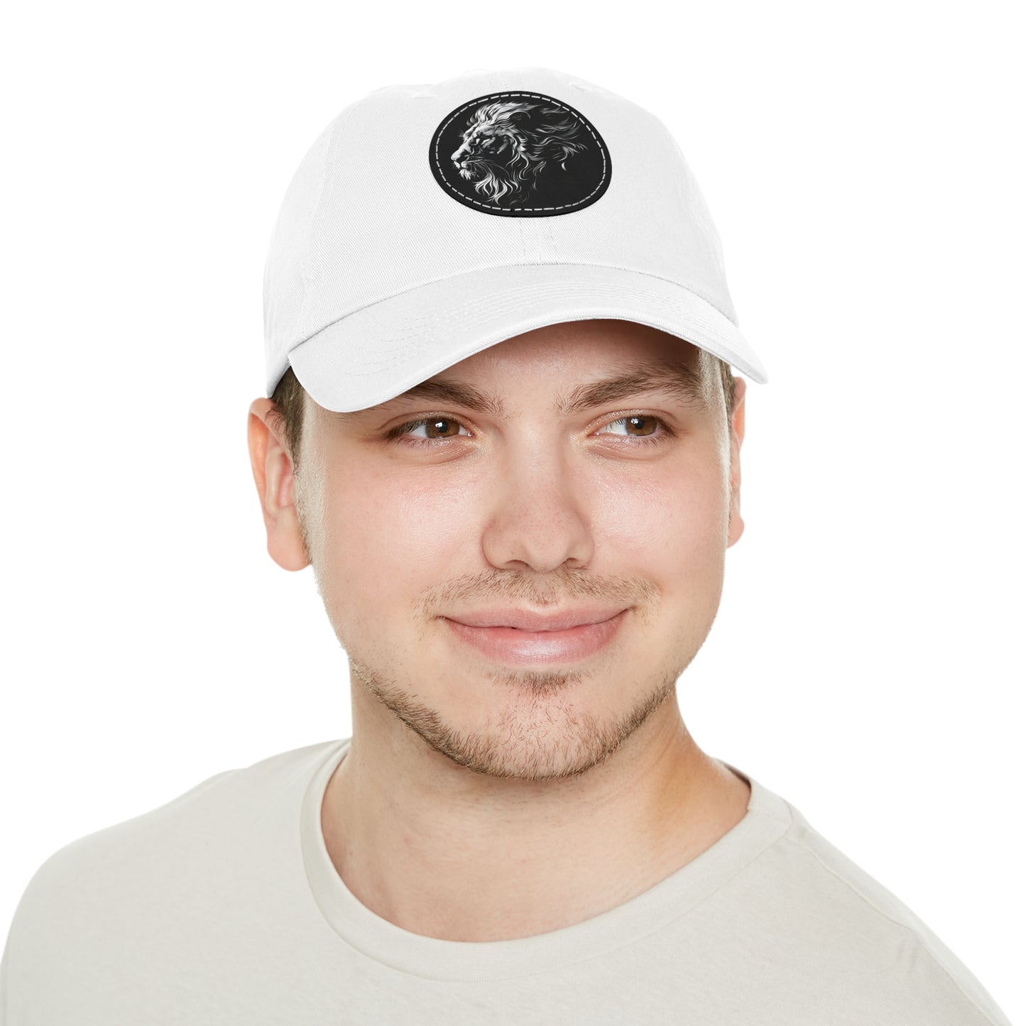 Dad Hat with Leather Patch and Lion Design – Stylish Casual Hat for Animal Lovers