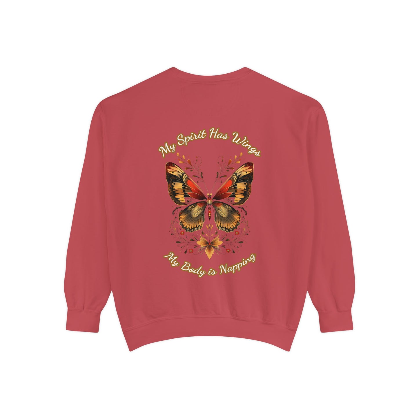 Butterfly Design Unisex Garment-Dyed Sweatshirt - Butterfly Sweatshirt