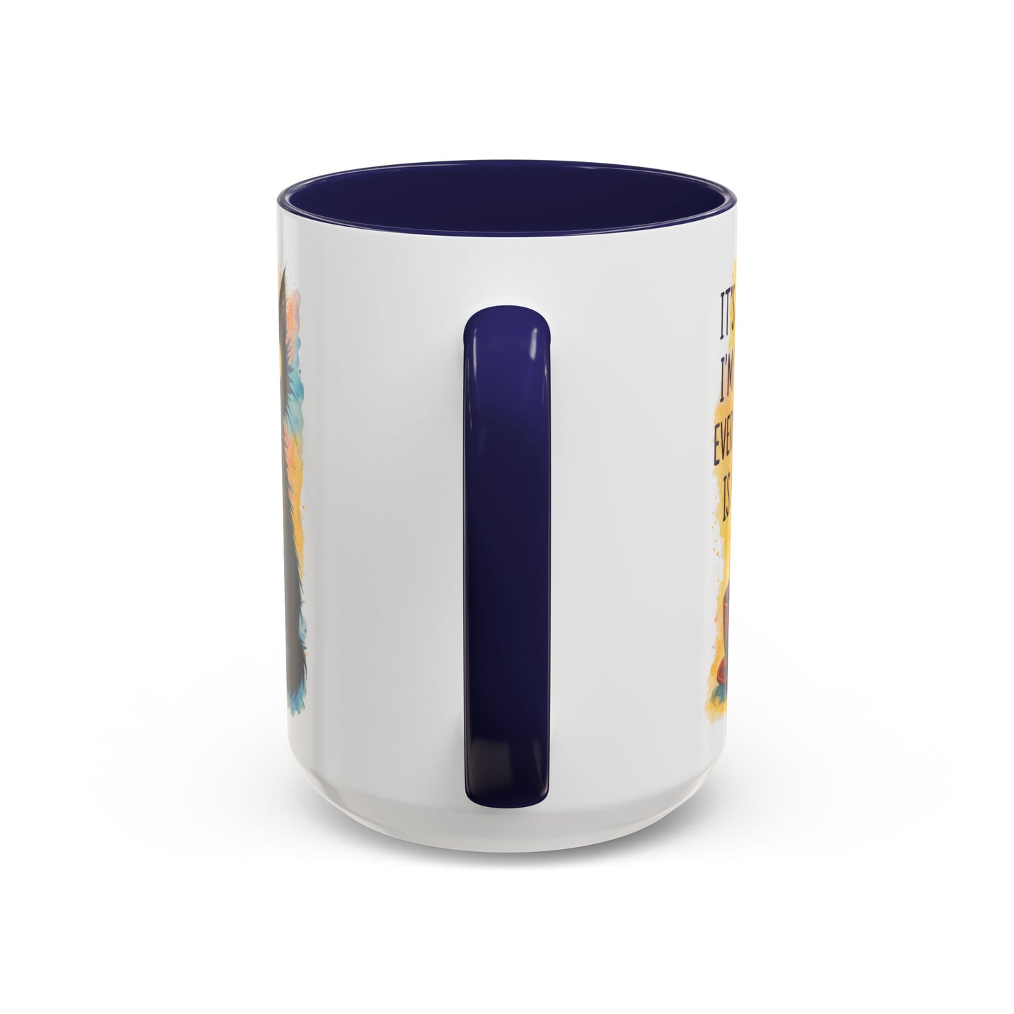 Whimsical Cat Accent Coffee Mug - 'It's Fine, I'm Fine, Everything is Fine'
